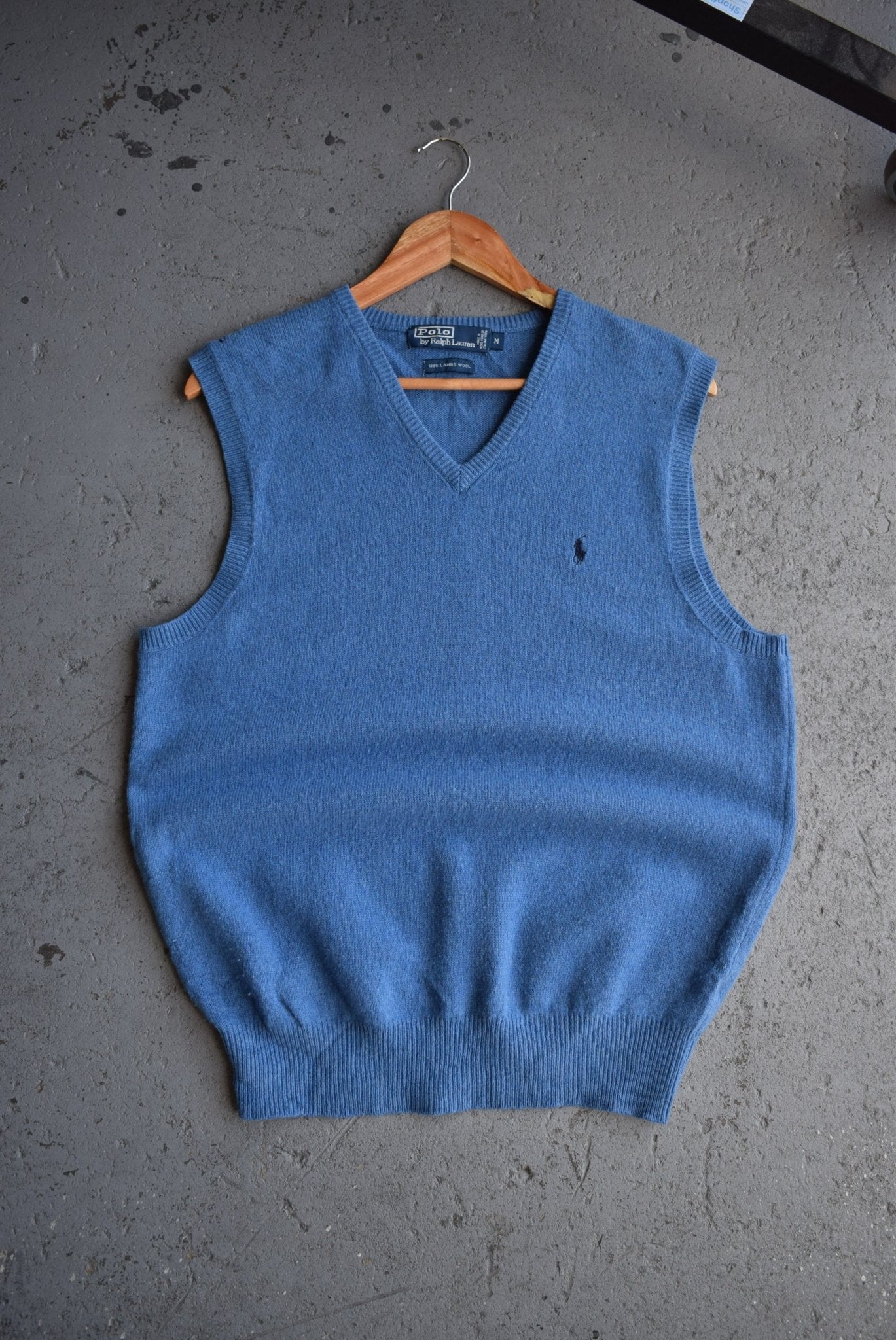 *100% Wool* Vintage Polo Ralph Lauren Classic Logo Embroidered Knitted Vest (M) - Retrospective Store