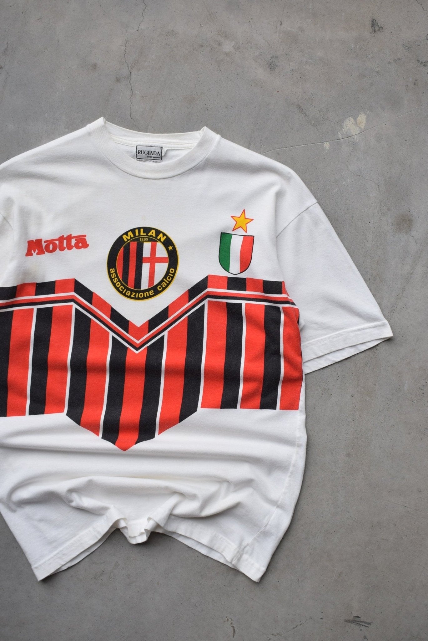 AC Milan FC White Graphic Tee — 1990s (S) - Retrospective Store