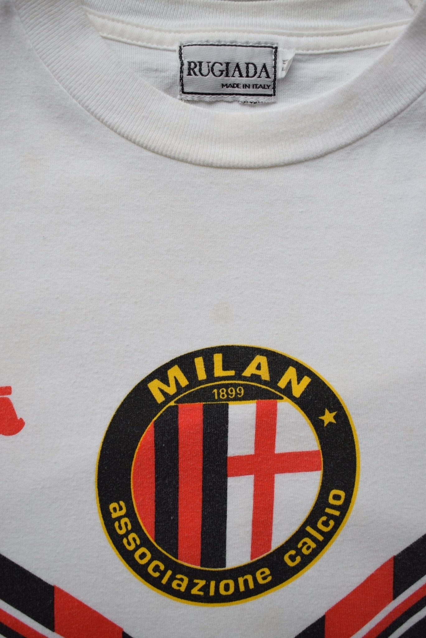 AC Milan FC White Graphic Tee — 1990s (S) - Retrospective Store
