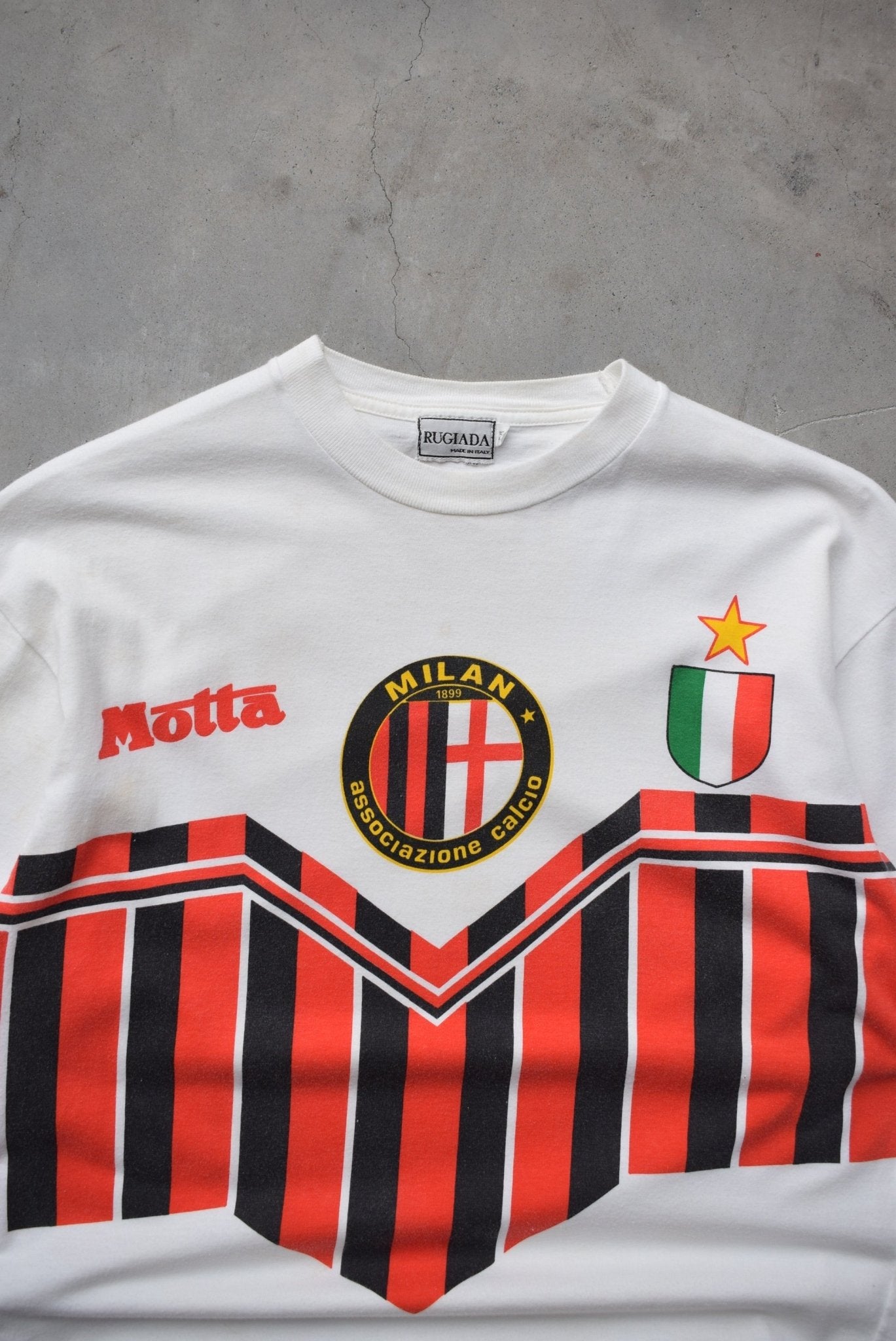 AC Milan FC White Graphic Tee — 1990s (S) - Retrospective Store