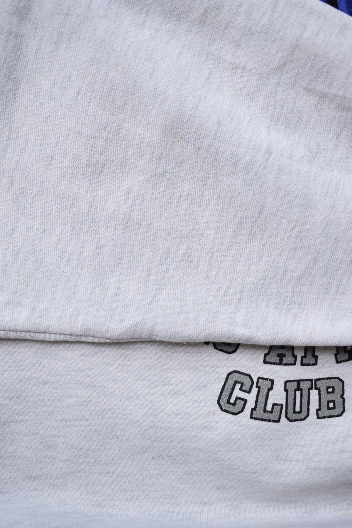 Adidas Athletic Club Grey Embroidered Spellout Crewneck — 1990s (M) - Retrospective Store