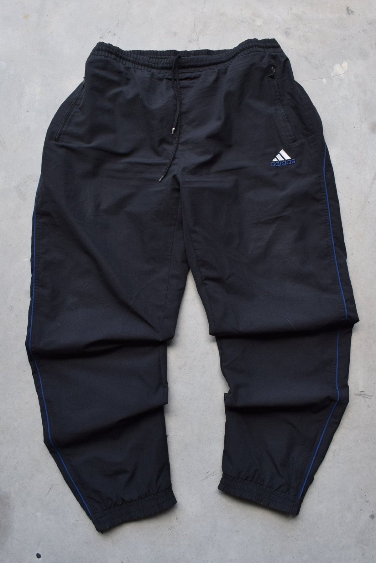 Adidas Black Embroidered Logo Track Pants — 2000s (XL) - Retrospective Store