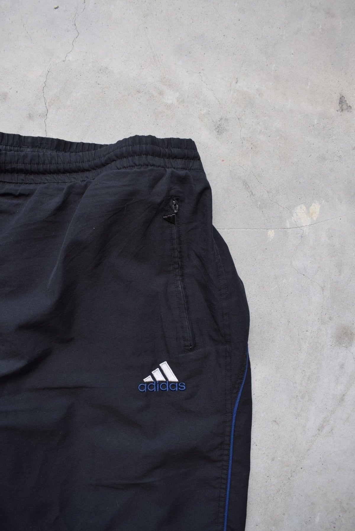 Adidas Black Embroidered Logo Track Pants — 2000s (XL) - Retrospective Store