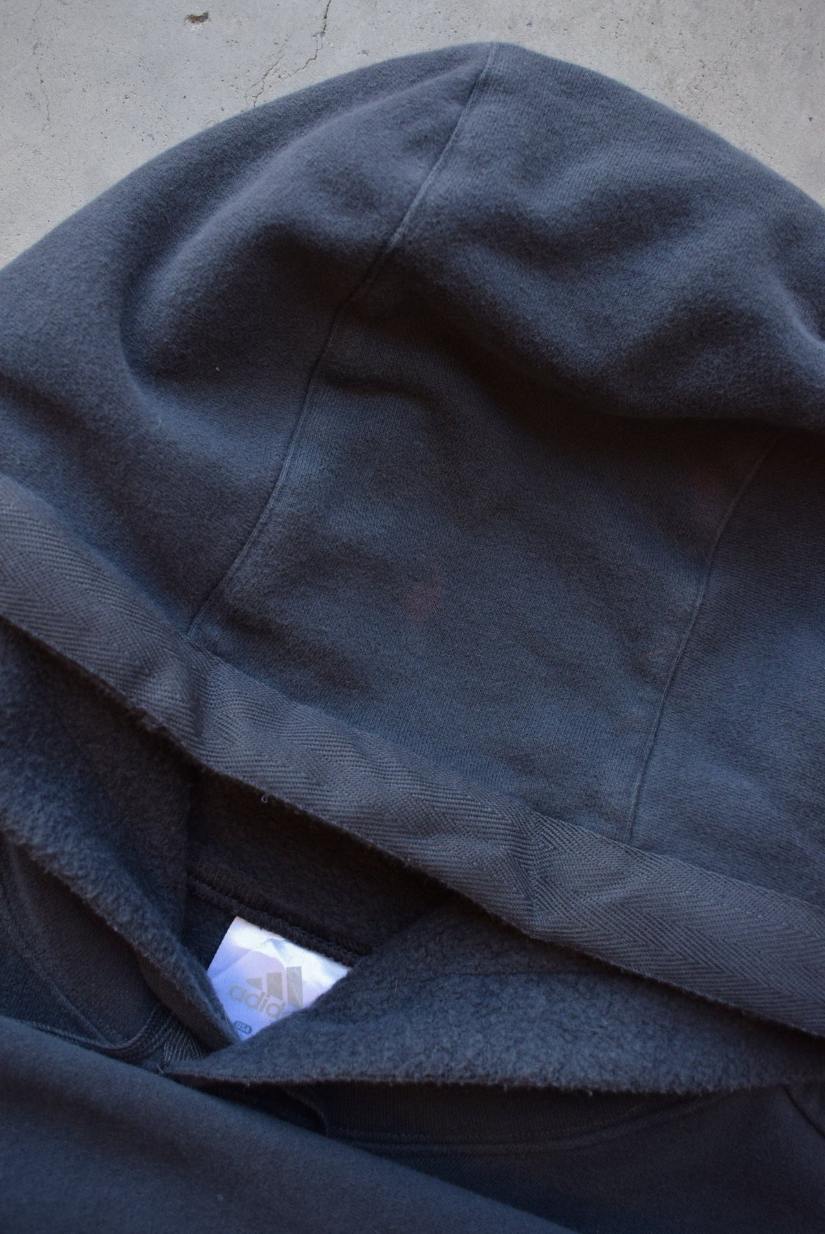 Adidas Black Embroidered Spellout Hoodie — 2000s (L) - Retrospective Store