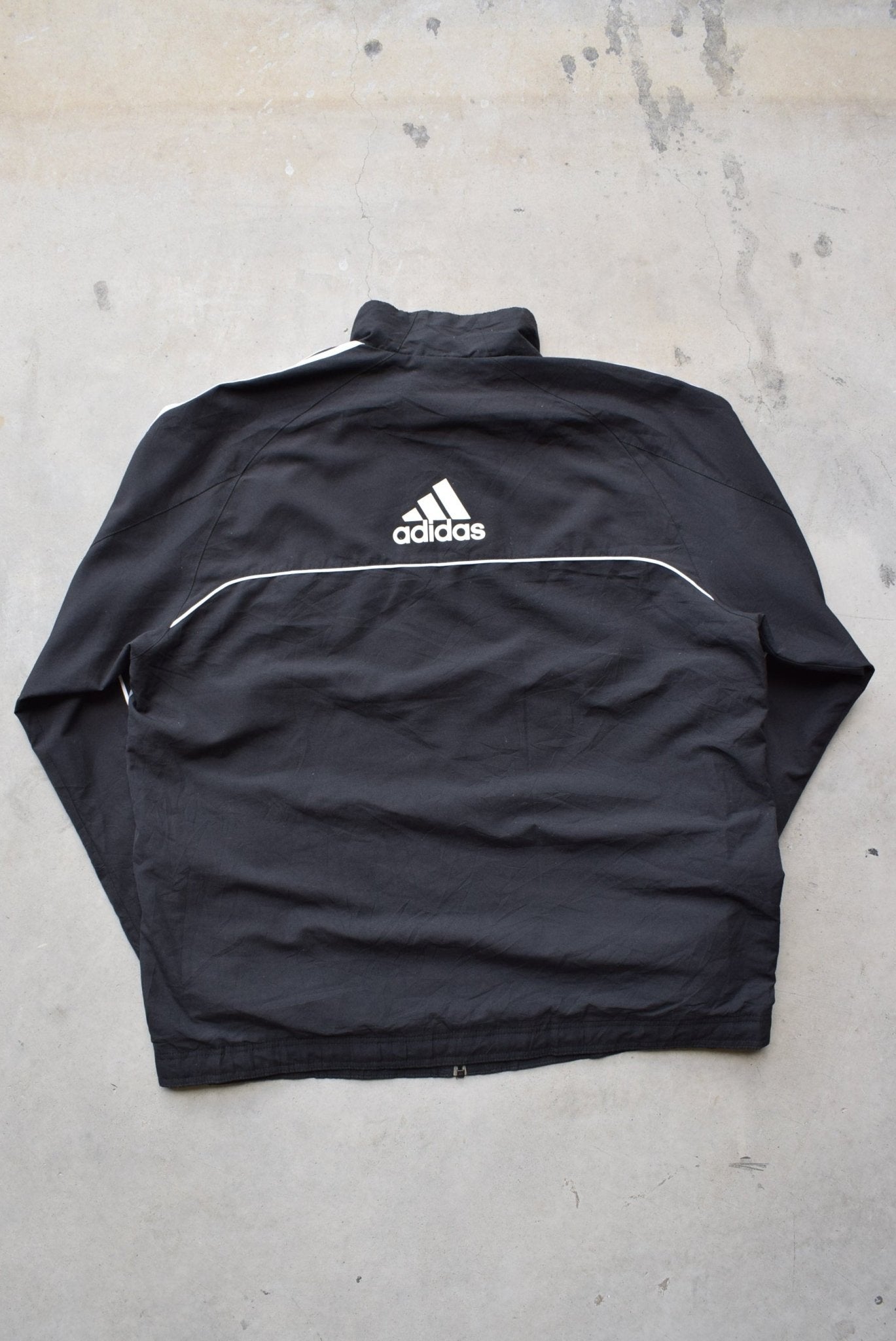 Adidas Black Embroidered Spellout Jacket — 2000s (XXL) - Retrospective Store