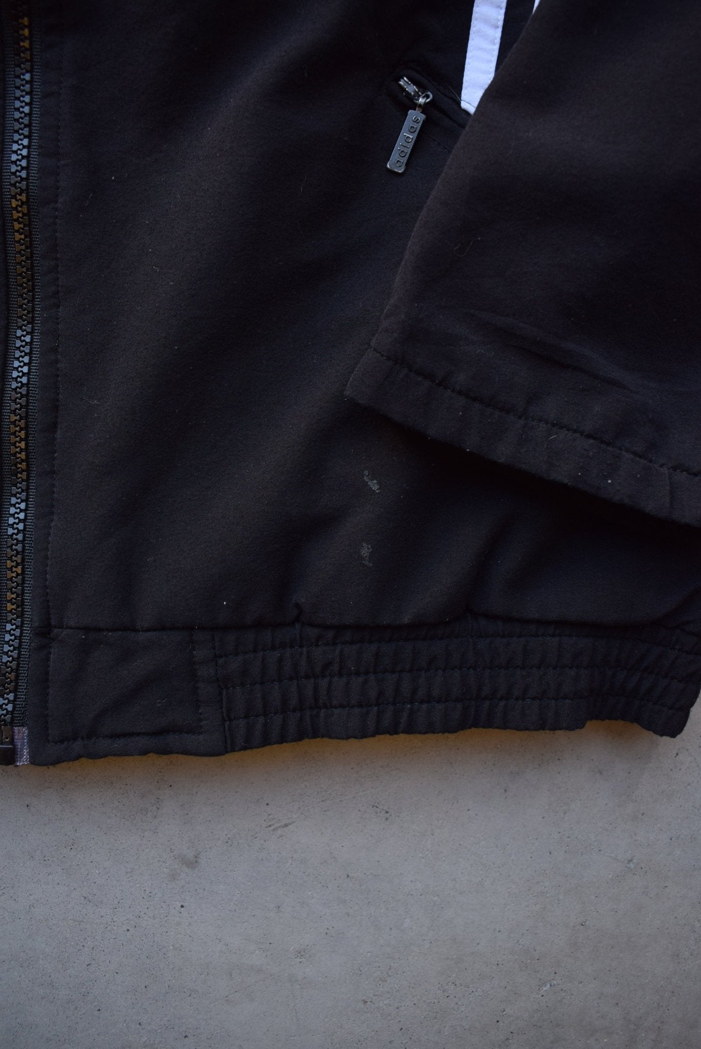 Adidas Black & Red Embroidered Spellout Jacket — 1990s (S) - Retrospective Store