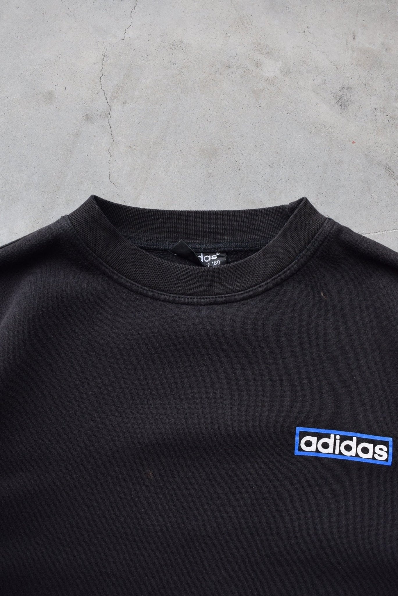 Adidas Black Spellout Crewneck — 1990s (L) - Retrospective Store