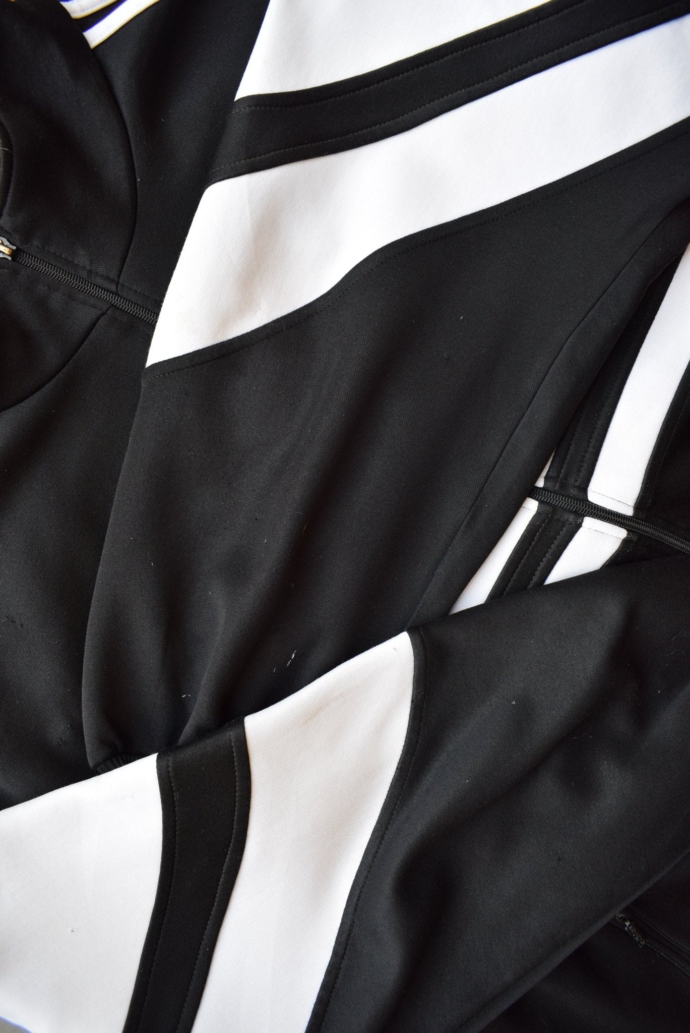 Adidas Black & White Embroidered Spellout Jacket — 1990s (XL) - Retrospective Store