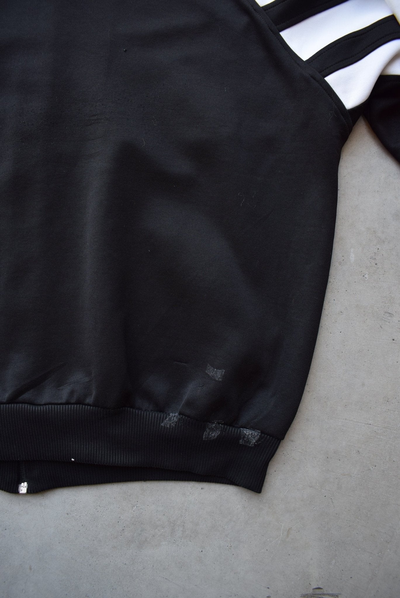 Adidas Black & White Embroidered Spellout Jacket — 1990s (XL) - Retrospective Store