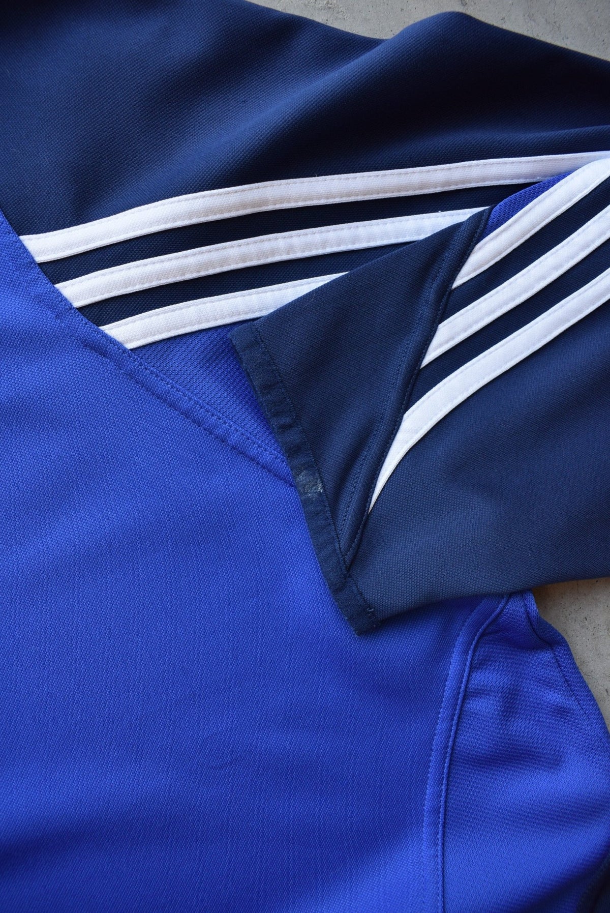 Adidas Blue Embroidered Spellout Quarter Zip — 2000s (M/L) - Retrospective Store