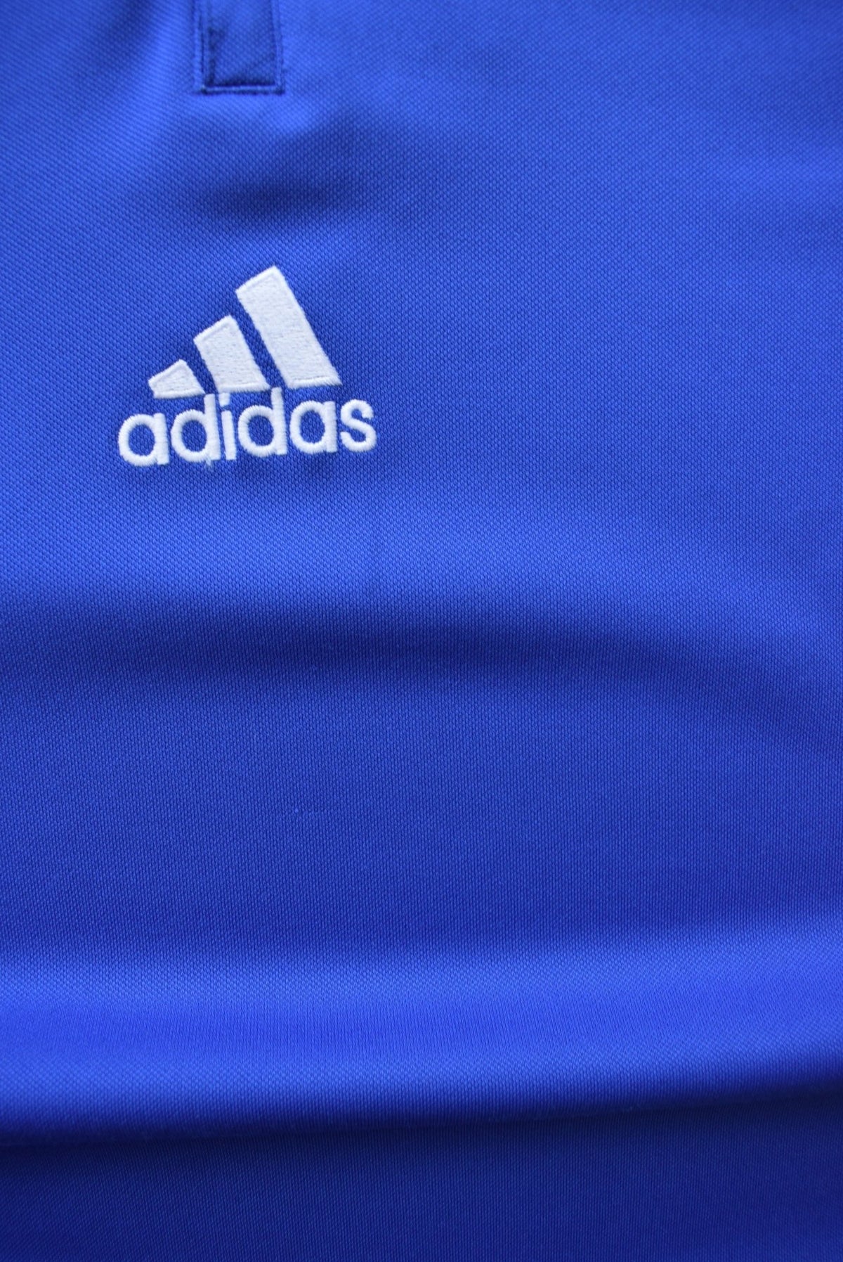 Adidas Blue Embroidered Spellout Quarter Zip — 2000s (M/L) - Retrospective Store