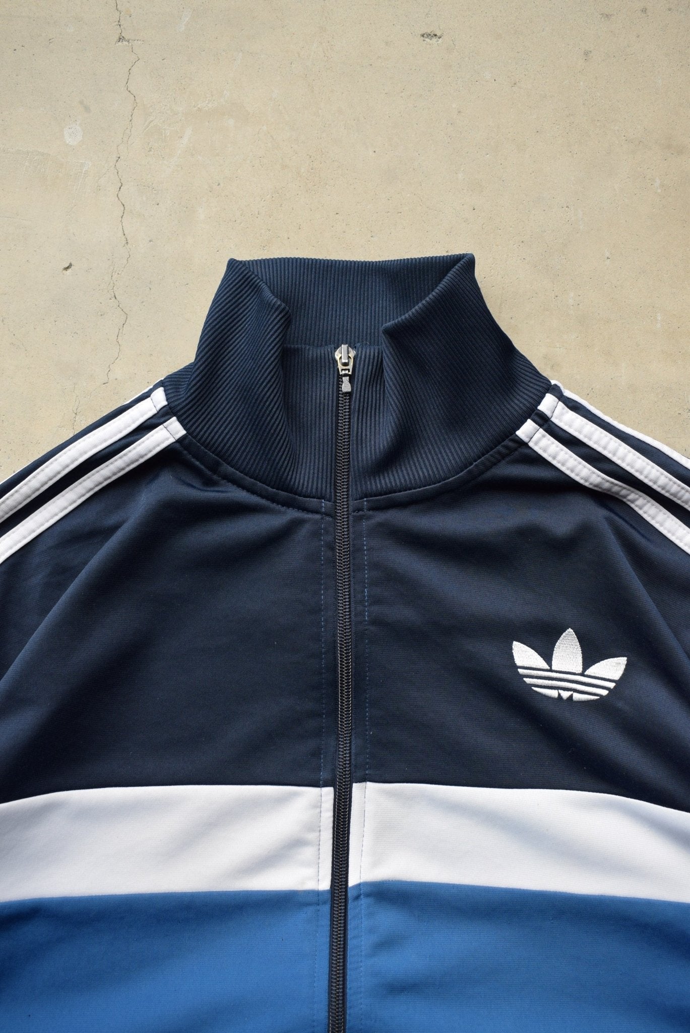 Adidas Blue & Navy Embroidered Logo Jacket — 2000s (L) - Retrospective Store