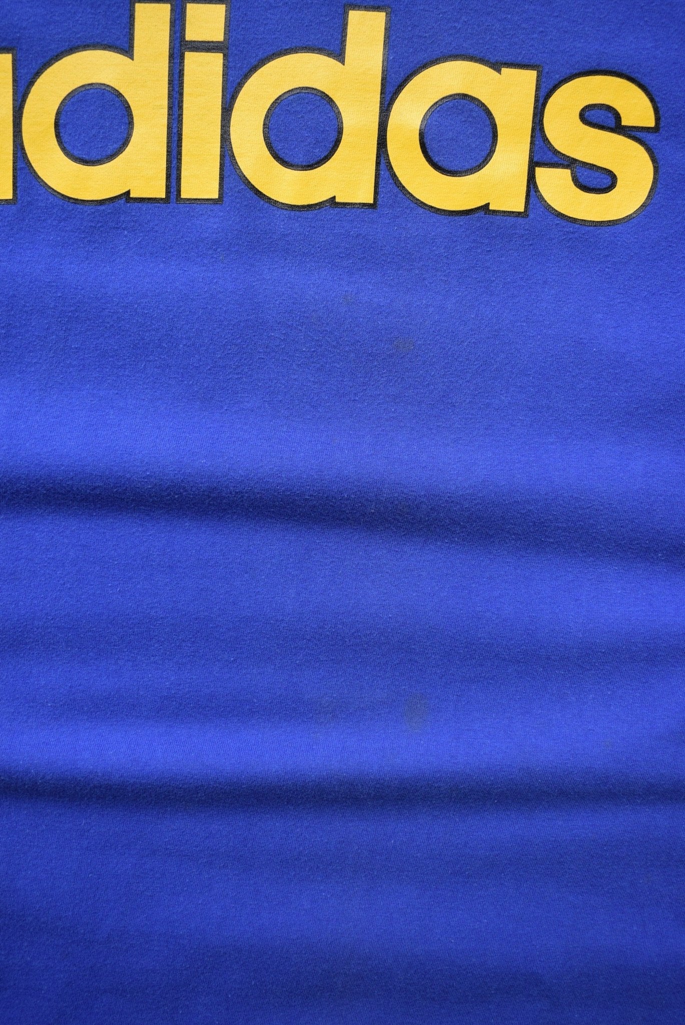 Adidas Blue Spellout Tee — 1990s (M/L) - Retrospective Store