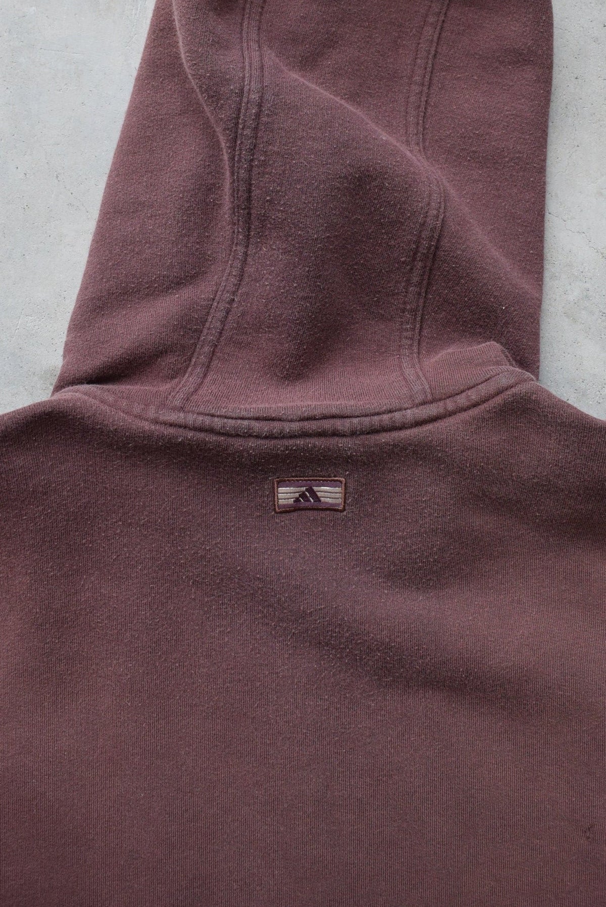Adidas Brown Embroidered Spellout Full-Zip Hoodie — 2000s (S) - Retrospective Store