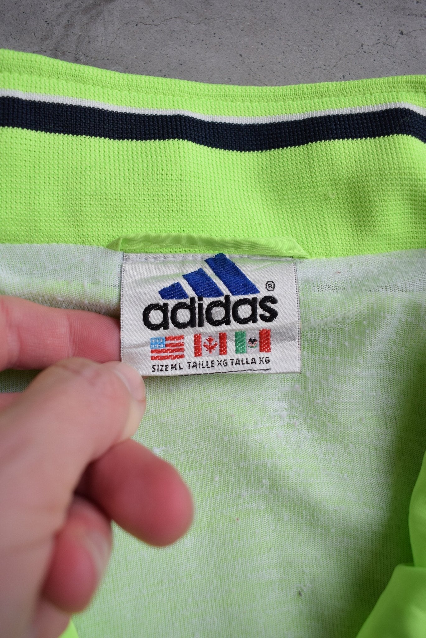 Adidas Fluorescent Green Embroidered Logo Jacket — 2000s (M) - Retrospective Store
