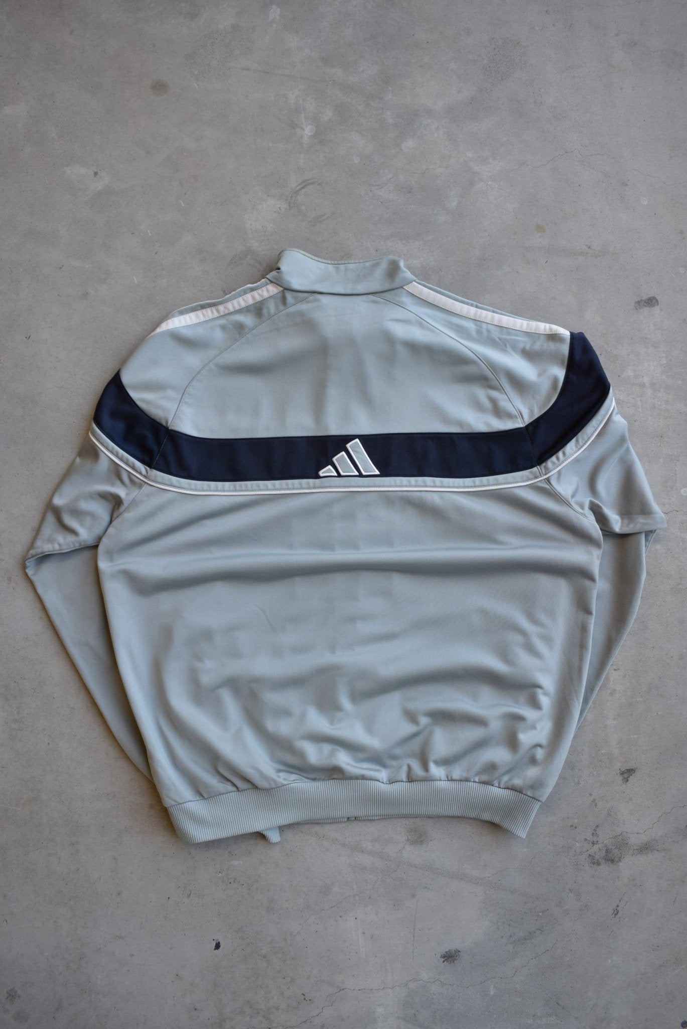 Adidas Grey Embroidered Logo Jacket — 2000s (XL) - Retrospective Store