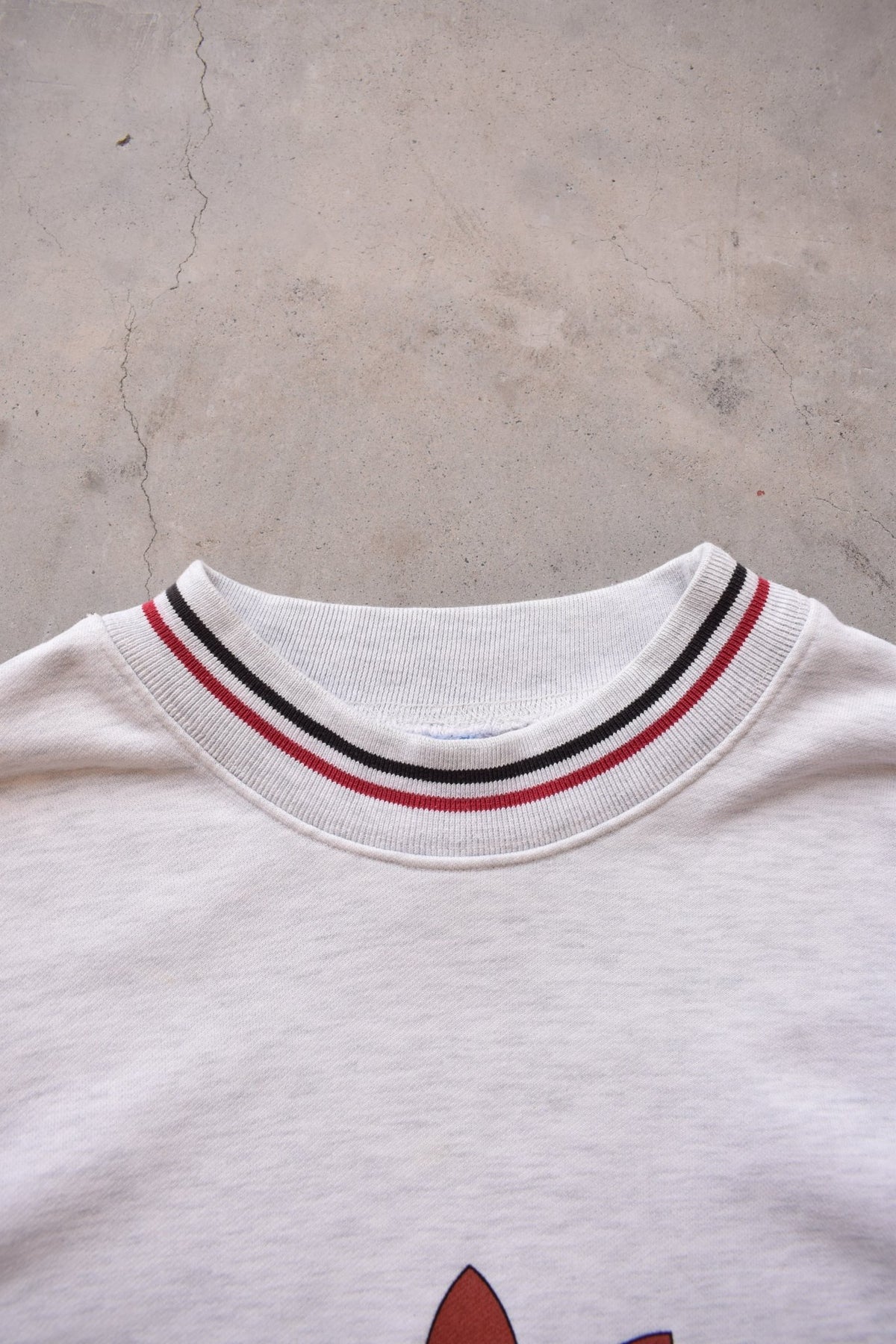 Adidas Grey Embroidered Spellout Crewneck — 1990s (M/L) - Retrospective Store