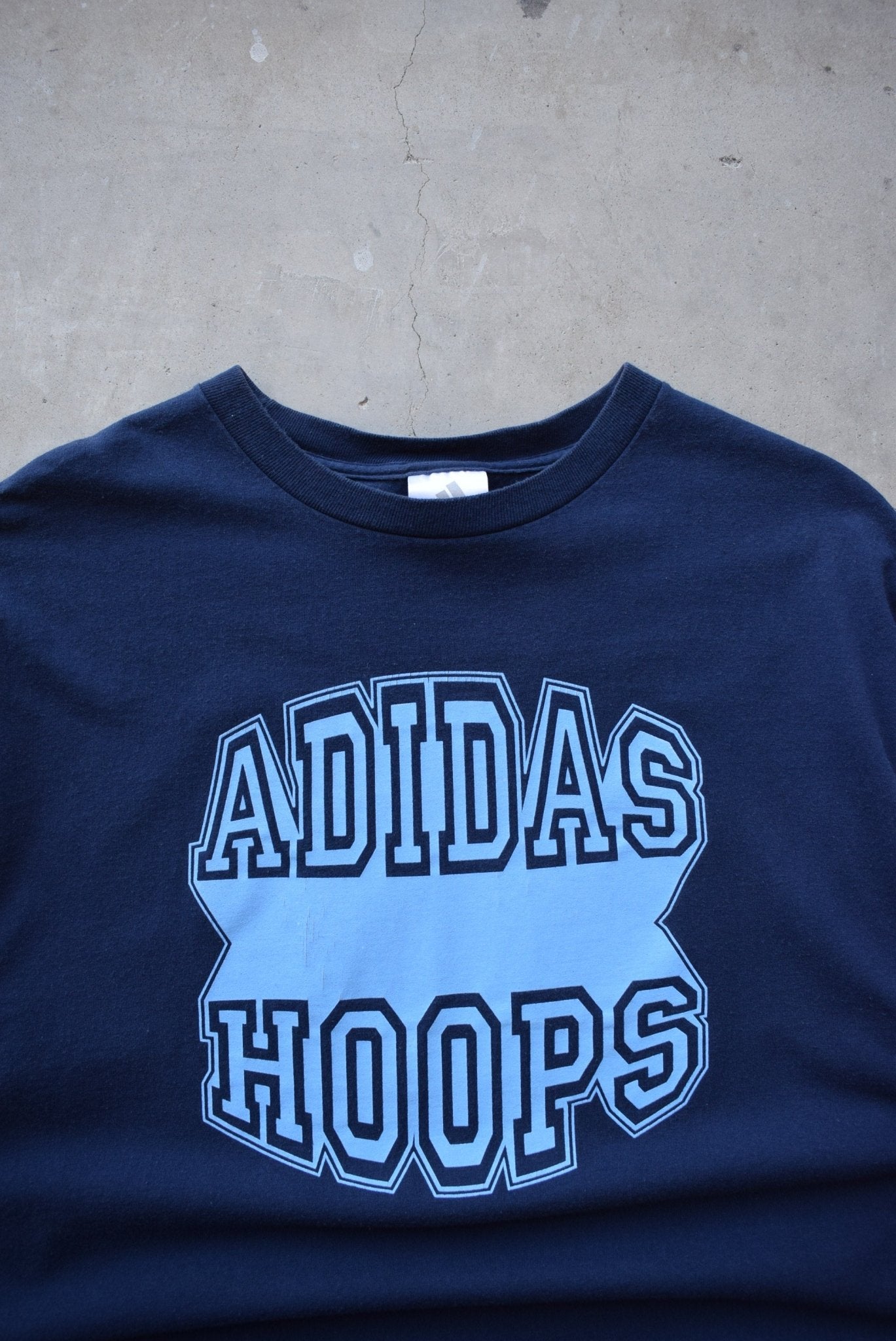 Adidas Hoops Navy Graphic Tee — 2000s (L) - Retrospective Store