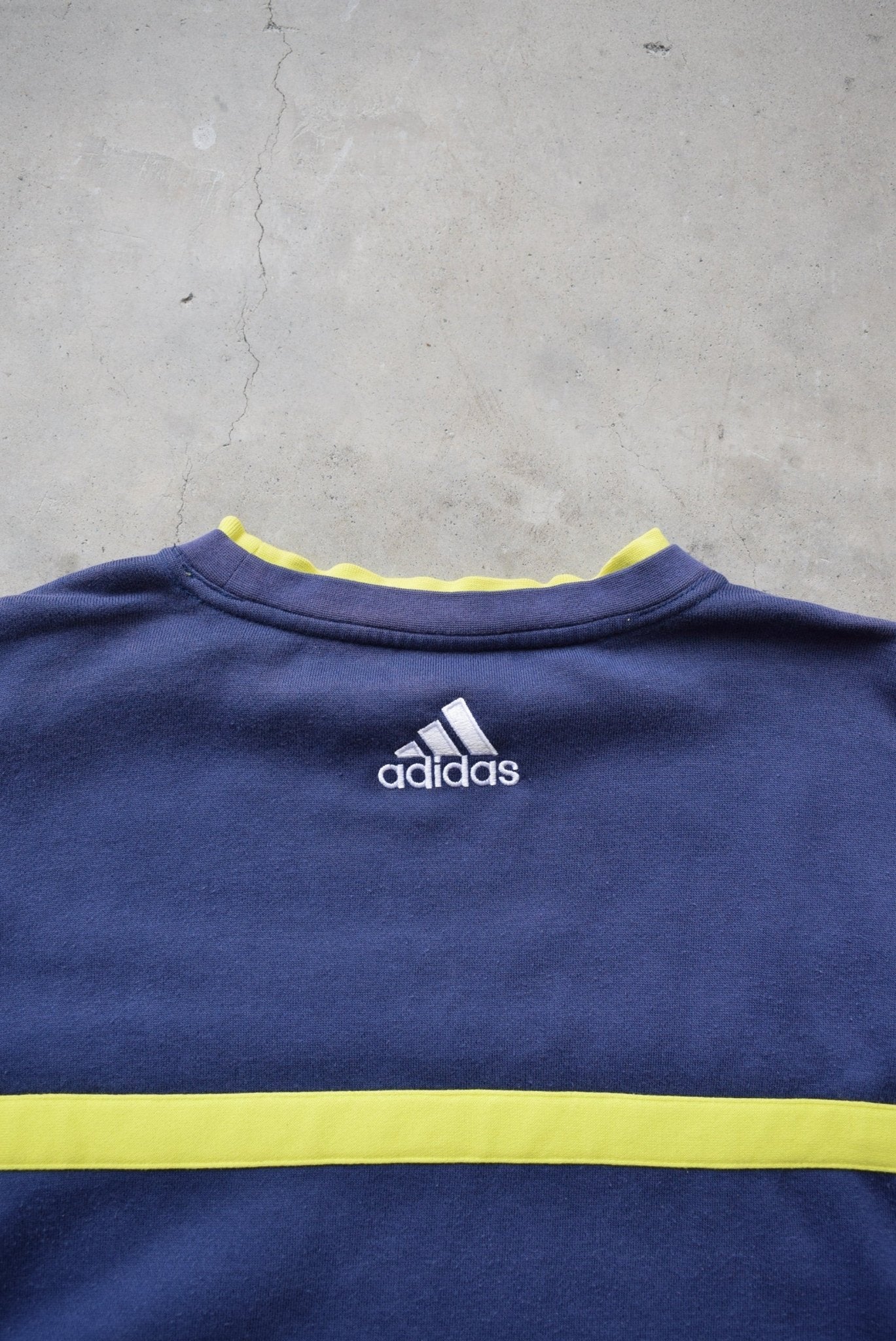 Adidas Navy Embroidered Logo Crewneck — 2000s (L) - Retrospective Store