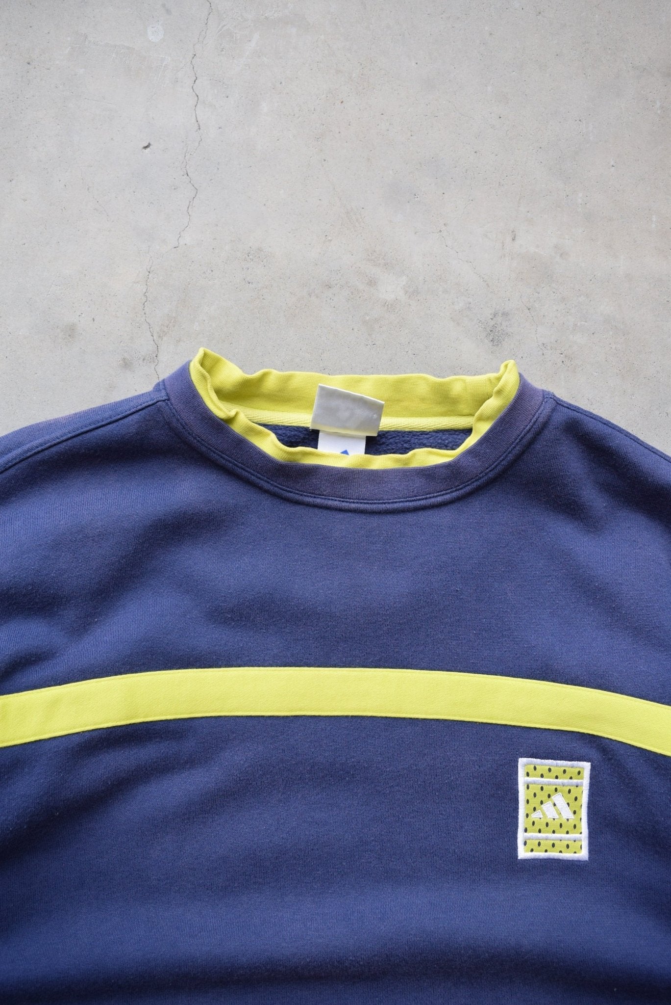 Adidas Navy Embroidered Logo Crewneck — 2000s (L) - Retrospective Store