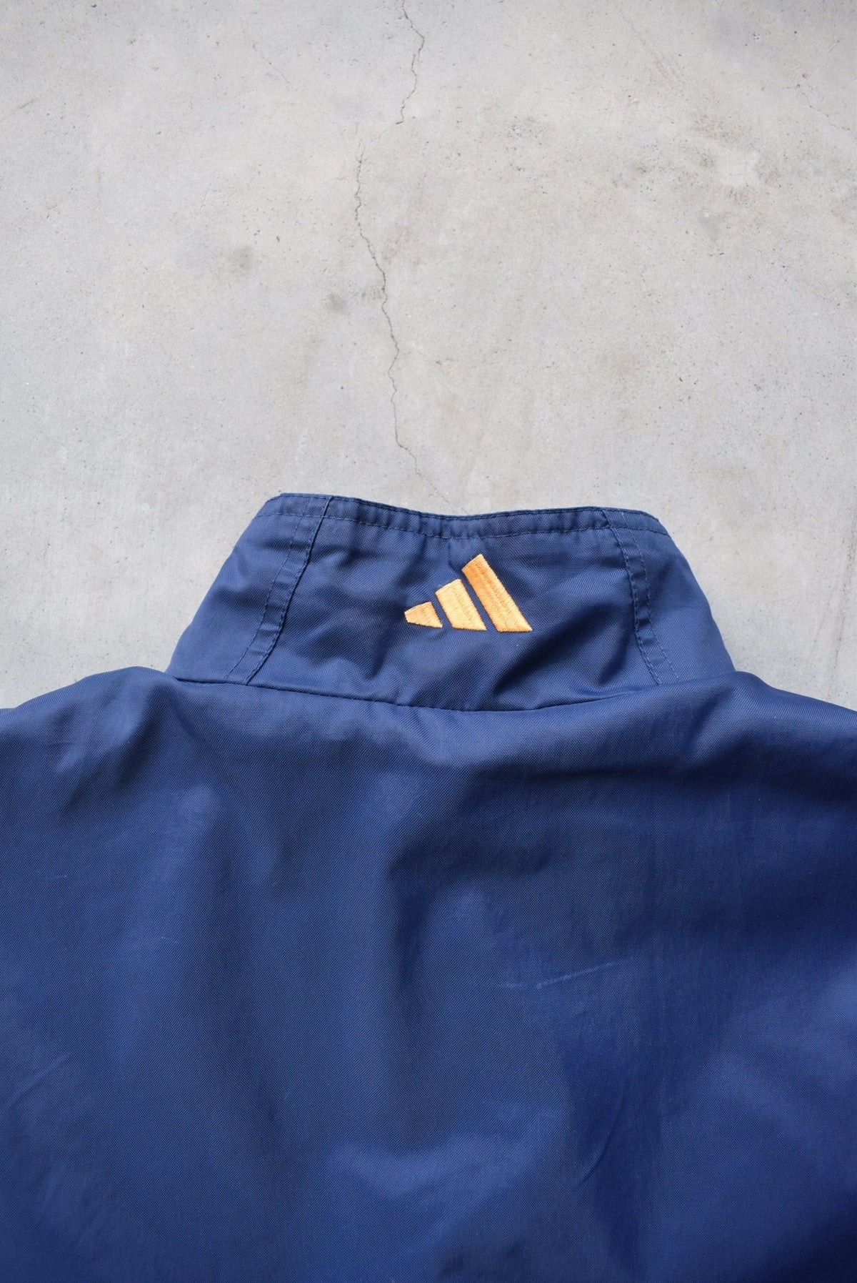 Adidas Navy Embroidered Spellout Jacket — 1990s (L) - Retrospective Store