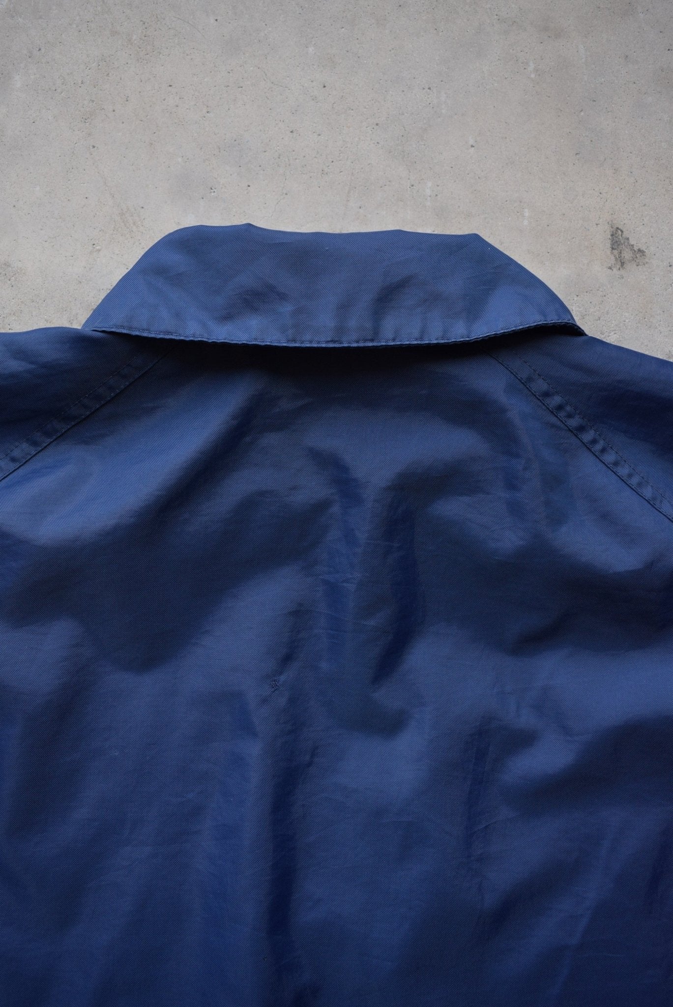 Adidas Navy Embroidered Spellout Jacket — 1990s (L/XL) - Retrospective Store