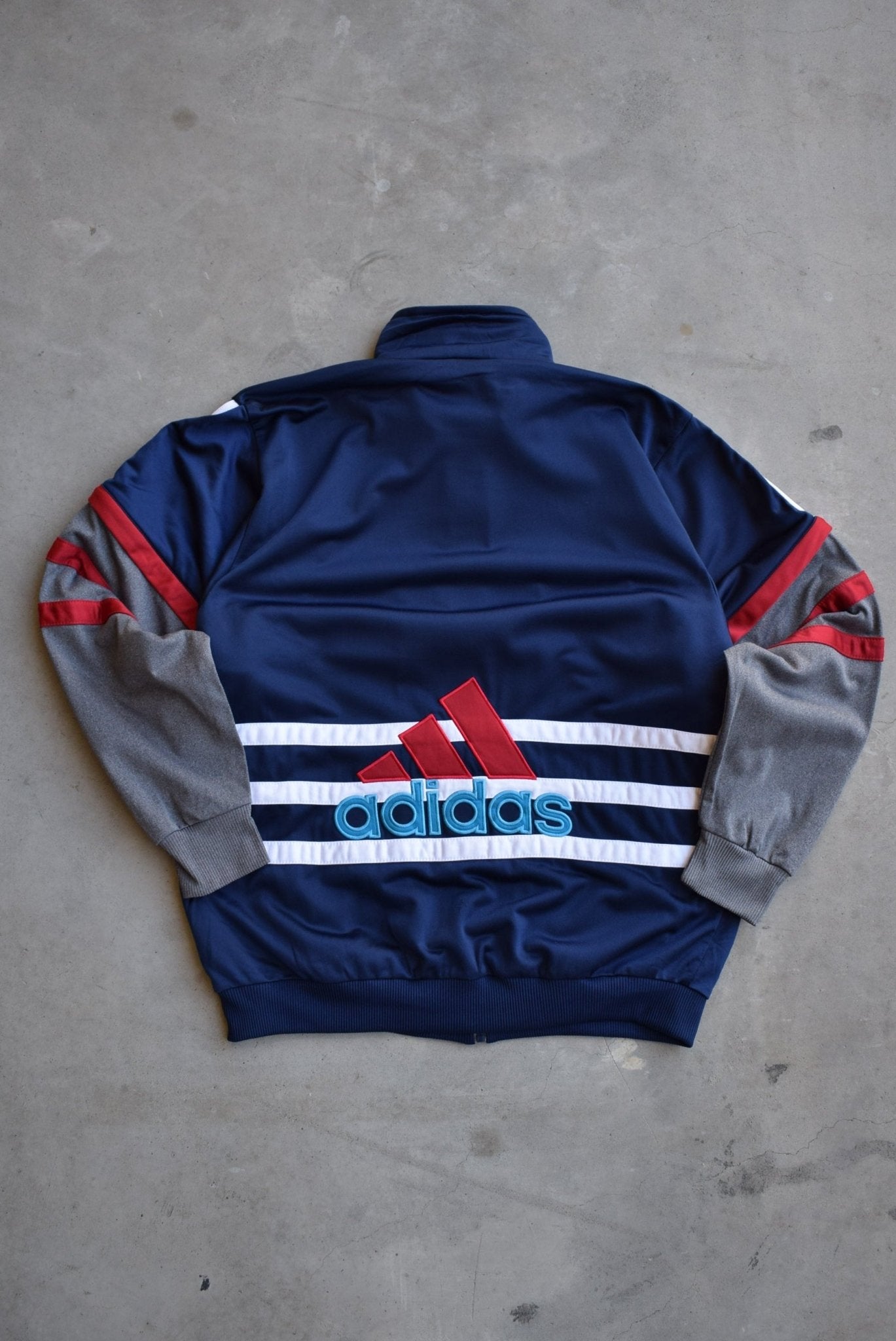 Adidas Navy Embroidered Spellout Jacket — 2000s (M/L) - Retrospective Store