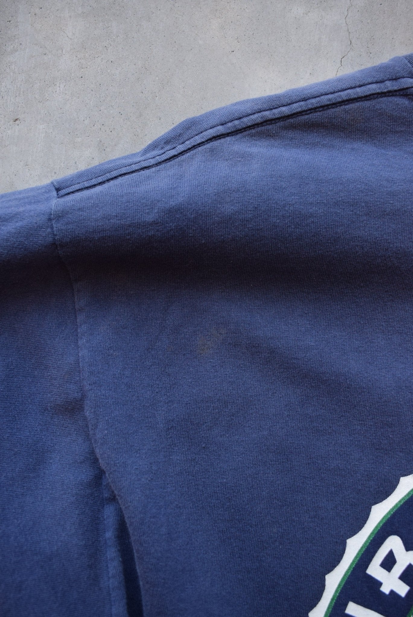 Adidas Navy Graphic Tee — 1990s (L) - Retrospective Store
