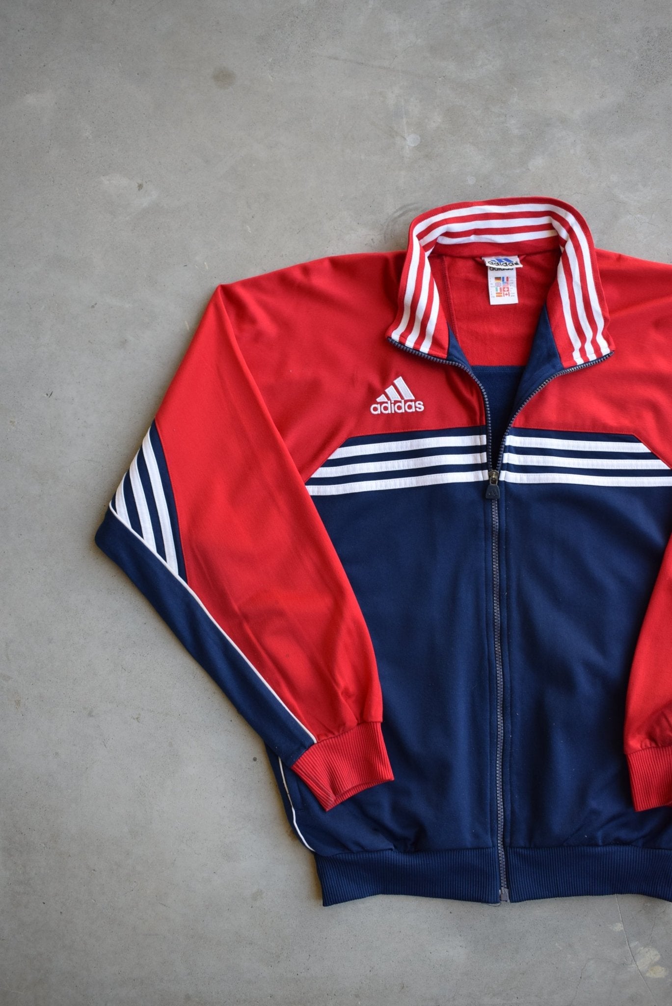 Adidas Navy & Red Embroidered Logo Jacket — 2000s (M) - Retrospective Store