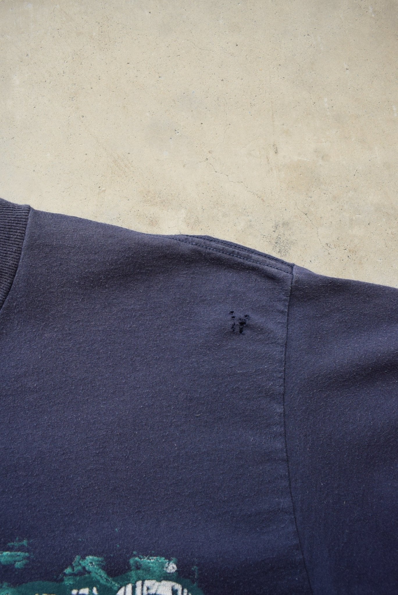Adidas Navy Spellout Tee — 1990s (M/L) - Retrospective Store