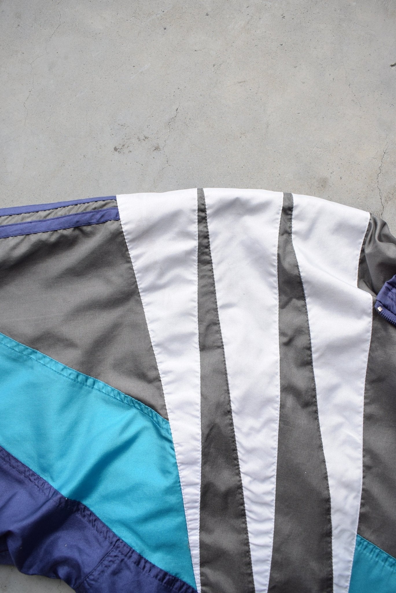Adidas Purple & Grey Embroidered Spellout Jacket — 1990s (L) - Retrospective Store