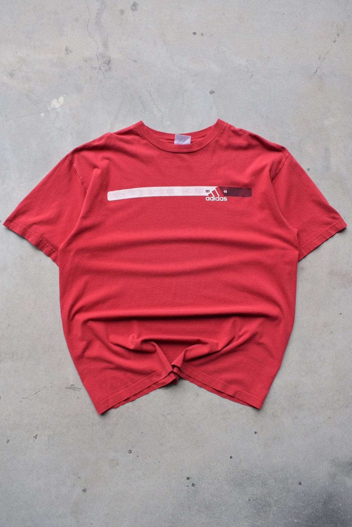 Adidas Red Graphic Tee — 2000s (XL) - Retrospective Store