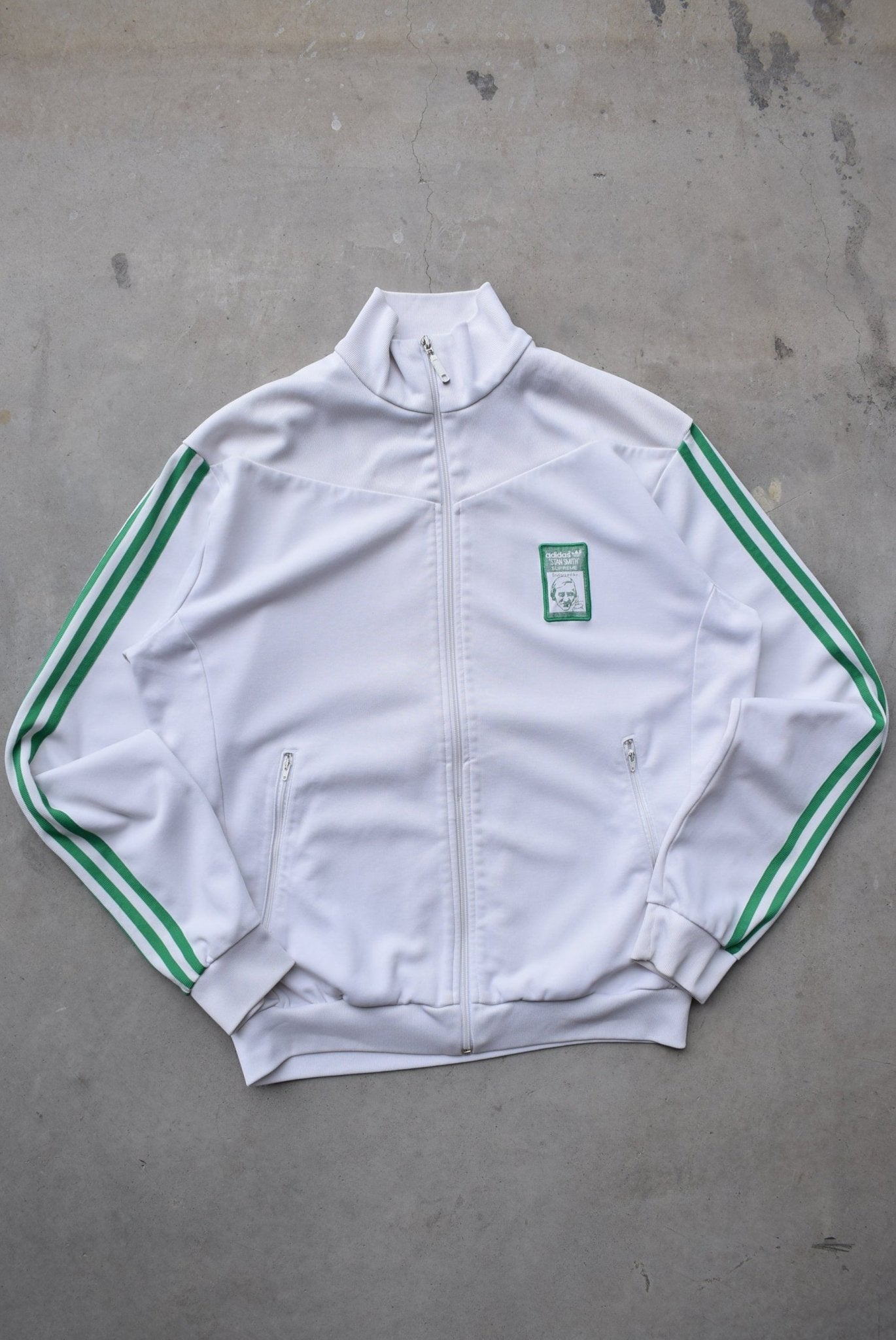 Adidas Stan Smith White Embroidered Jacket — 2000s (L) - Retrospective Store