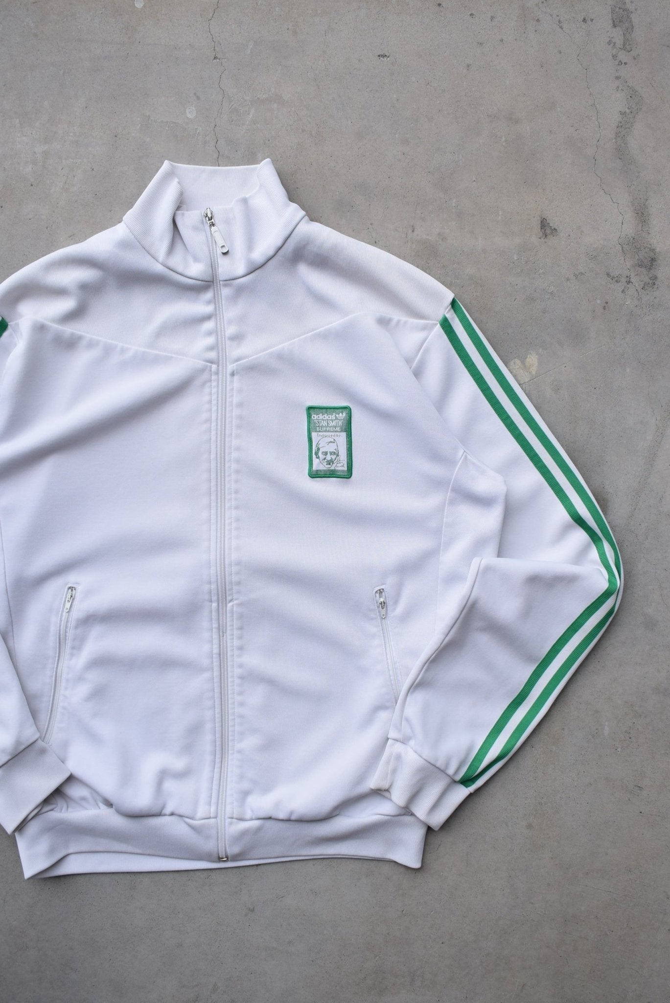 Adidas Stan Smith White Embroidered Jacket — 2000s (L) - Retrospective Store