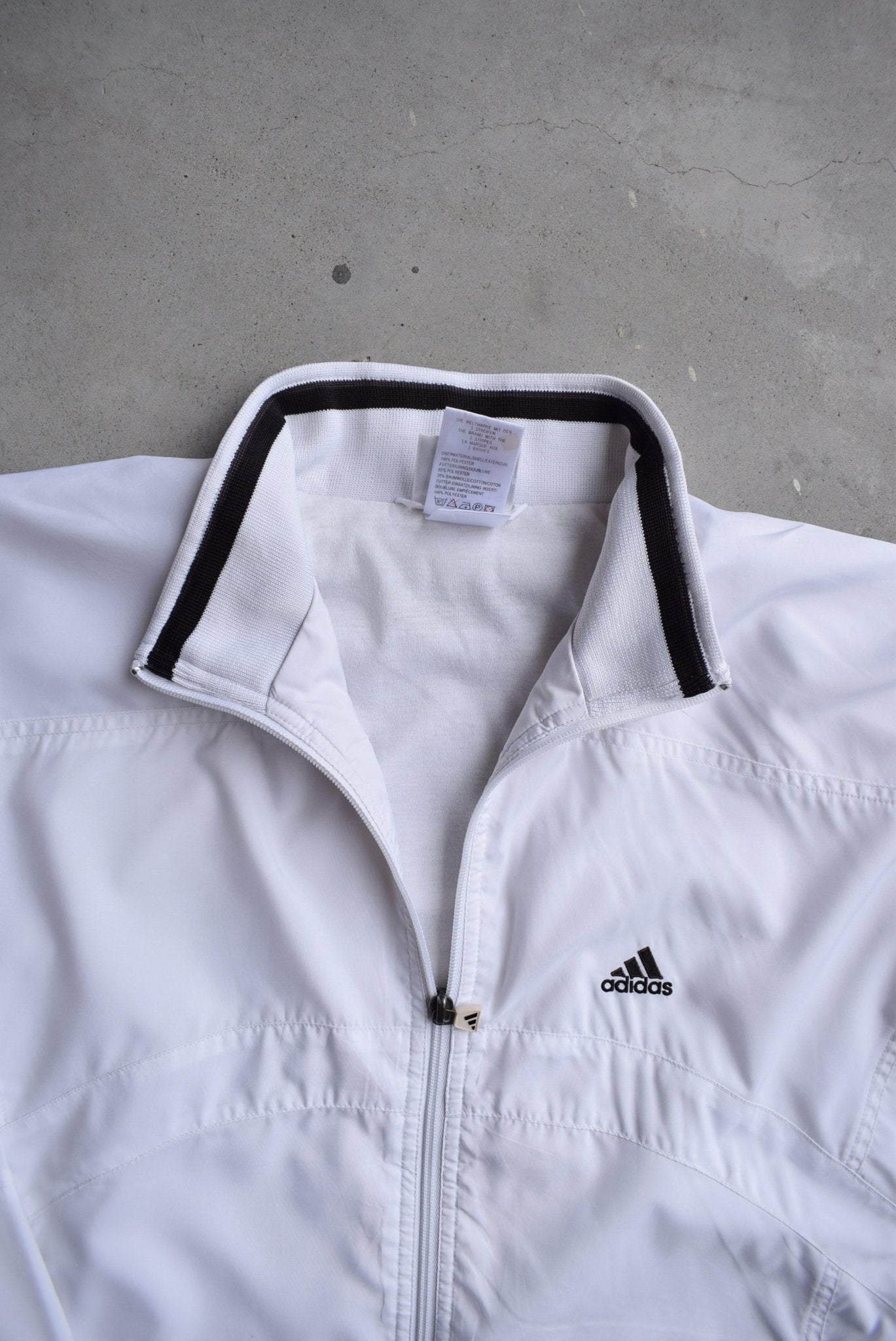 Adidas White Embroidered Jacket — 1990s (M) - Retrospective Store