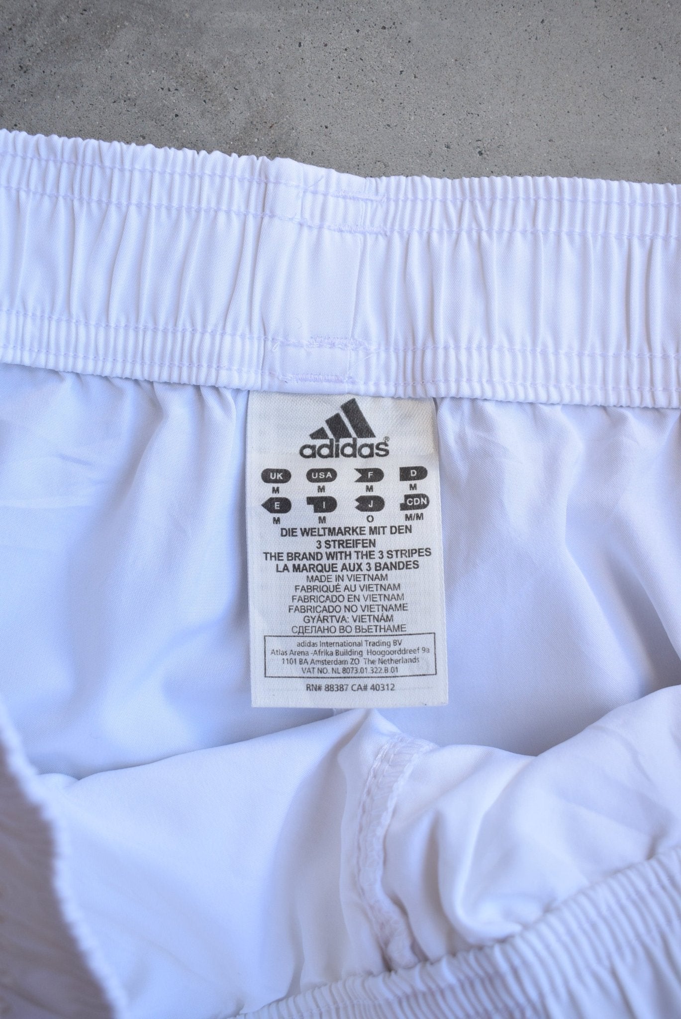 Adidas White Embroidered Logo 3/4 Track Pants — 2000s (M) - Retrospective Store
