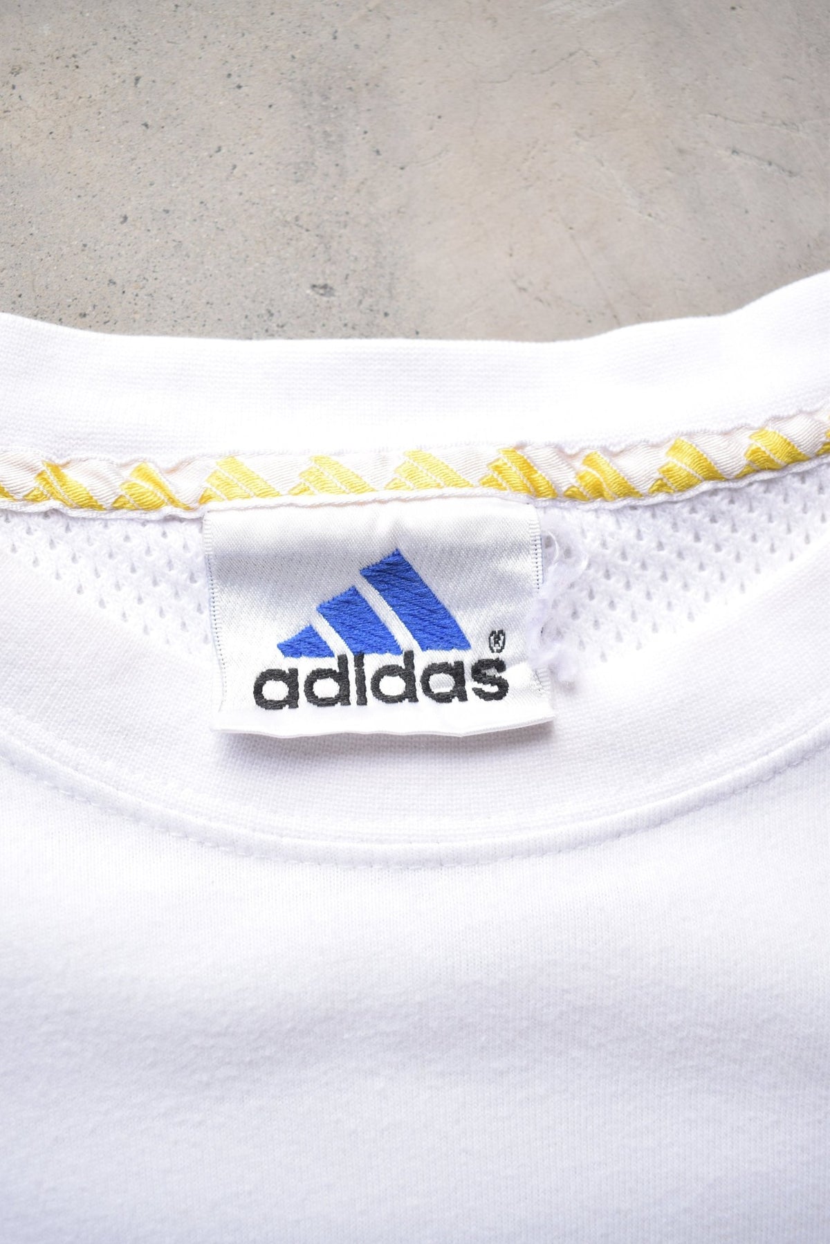 Adidas White Embroidered Spellout Tee — 1990s (XXL) - Retrospective Store