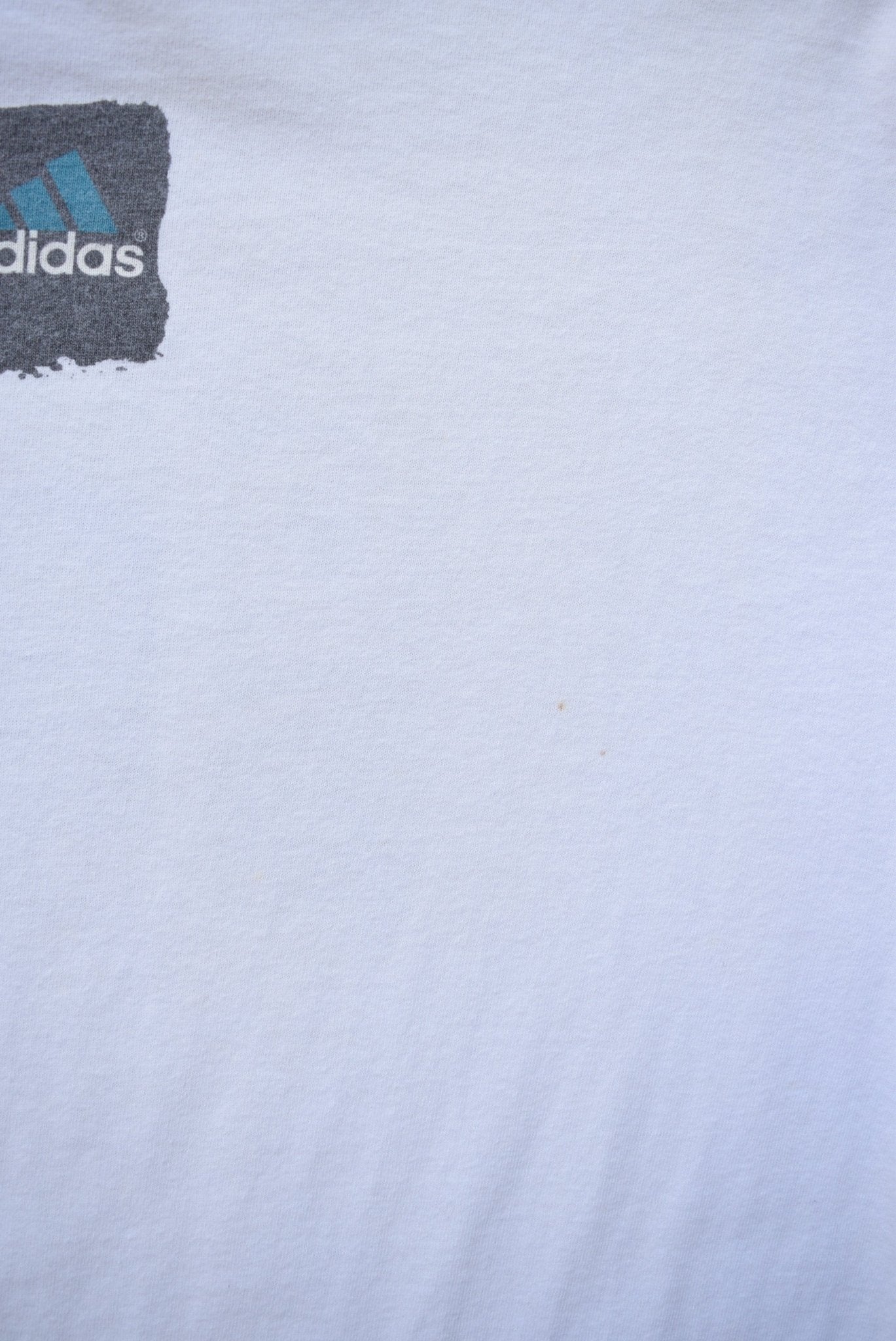 Adidas White Graphic Tee — 1990s (L) - Retrospective Store