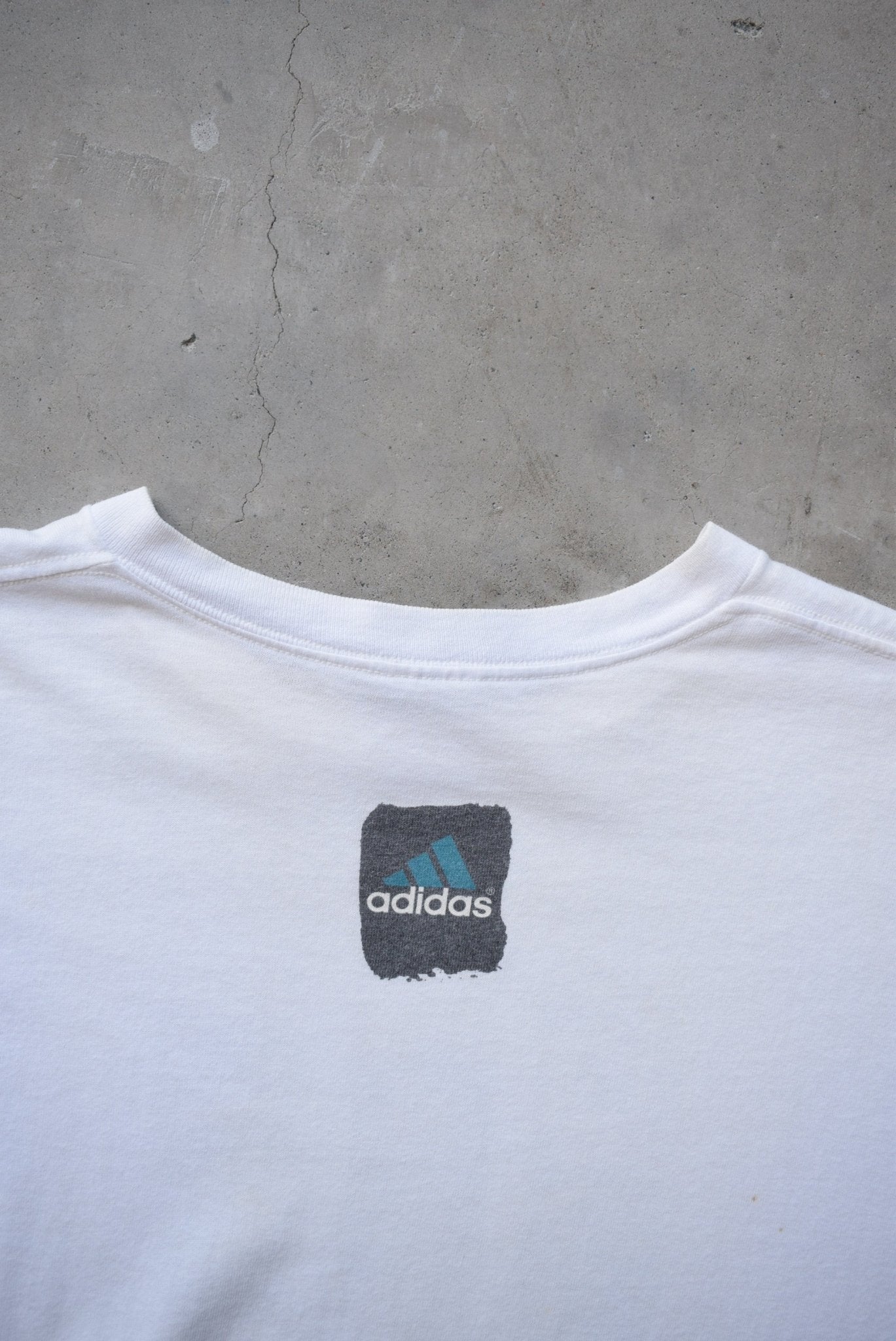 Adidas White Graphic Tee — 1990s (L) - Retrospective Store