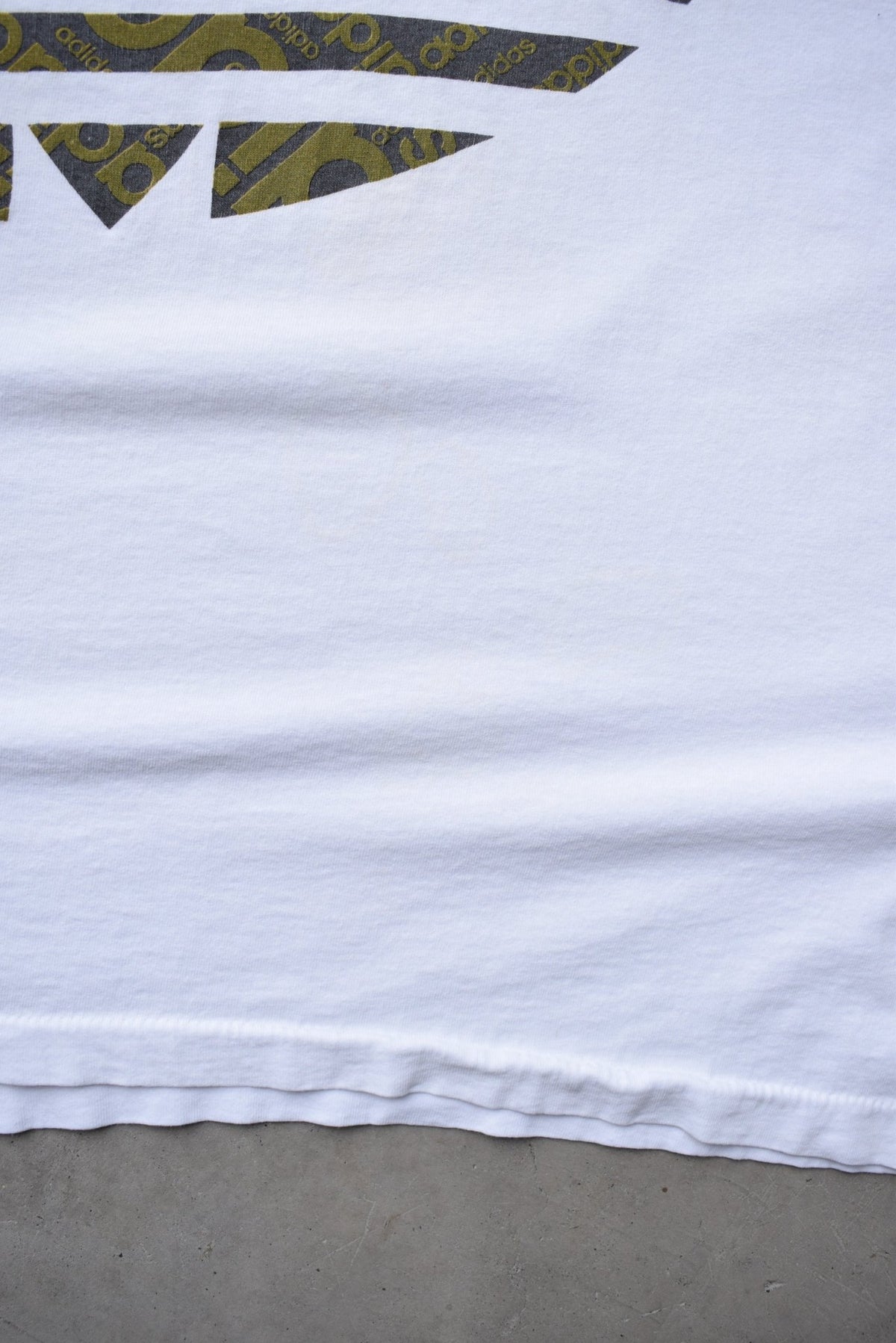Adidas White Graphic Tee — 1990s (L/XL) - Retrospective Store