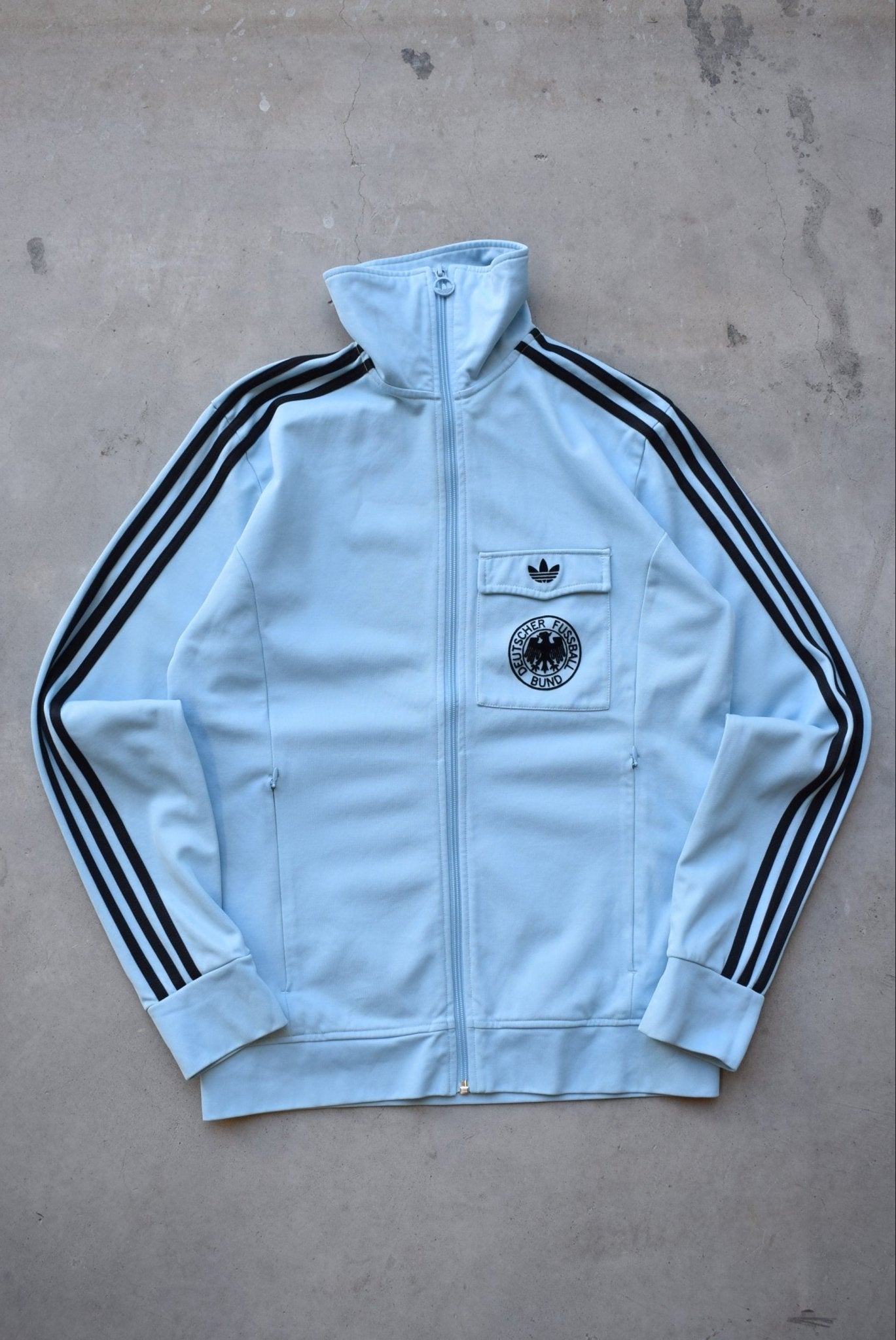 Adidas x Germany National Football Team Baby-Blue Embroidered Jacket — 2000s (S/M) - Retrospective Store