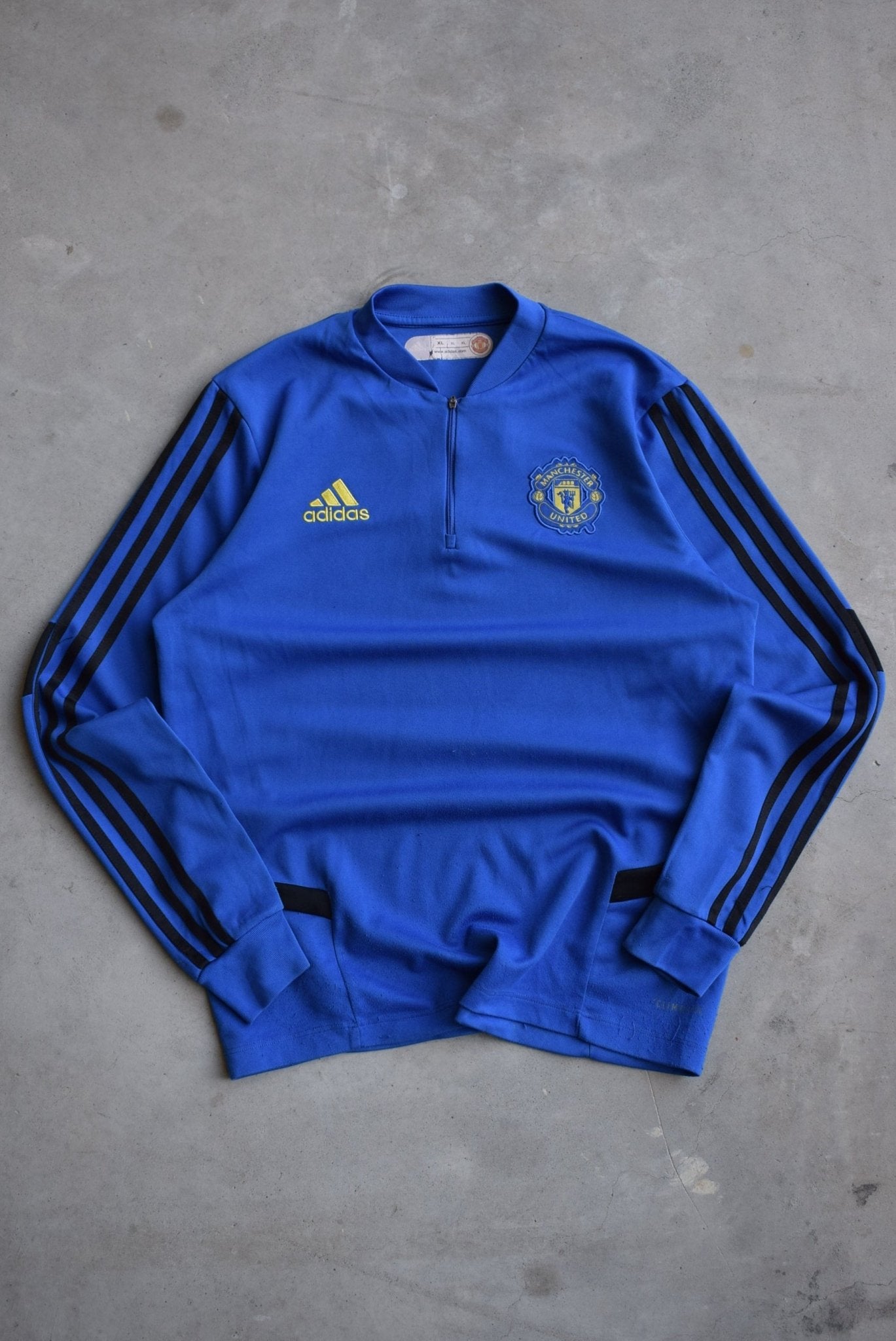 Adidas x Manchester United FC Blue Quarter Zip — 2000s (M) - Retrospective Store