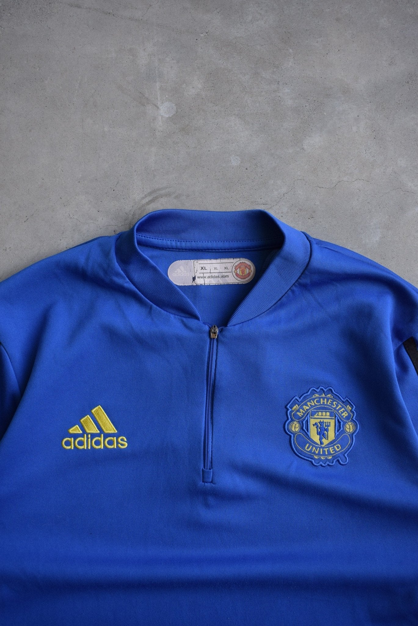 Adidas x Manchester United FC Blue Quarter Zip — 2000s (M) - Retrospective Store