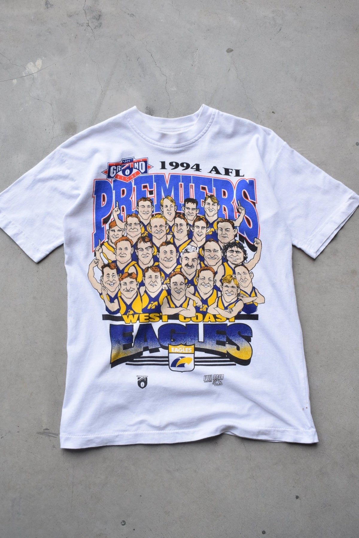 AFL West Coast Eagles Premiers White Graphic Tee — 1994 (S) - Retrospective Store