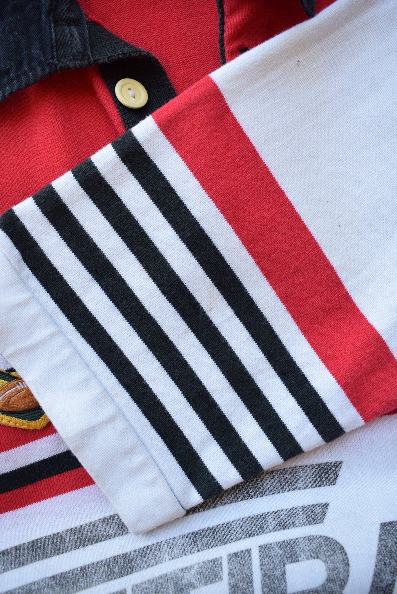ARL North Sydney Bears Red & Black Embroidered Jersey — 1995 (S) - Retrospective Store