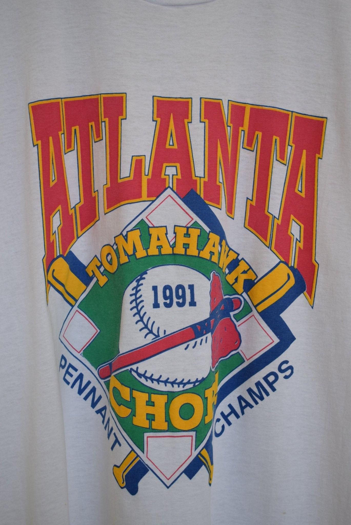 Atlanta Tomahawks Baseball Champions Tee — 1991 (XL) - Retrospective Store