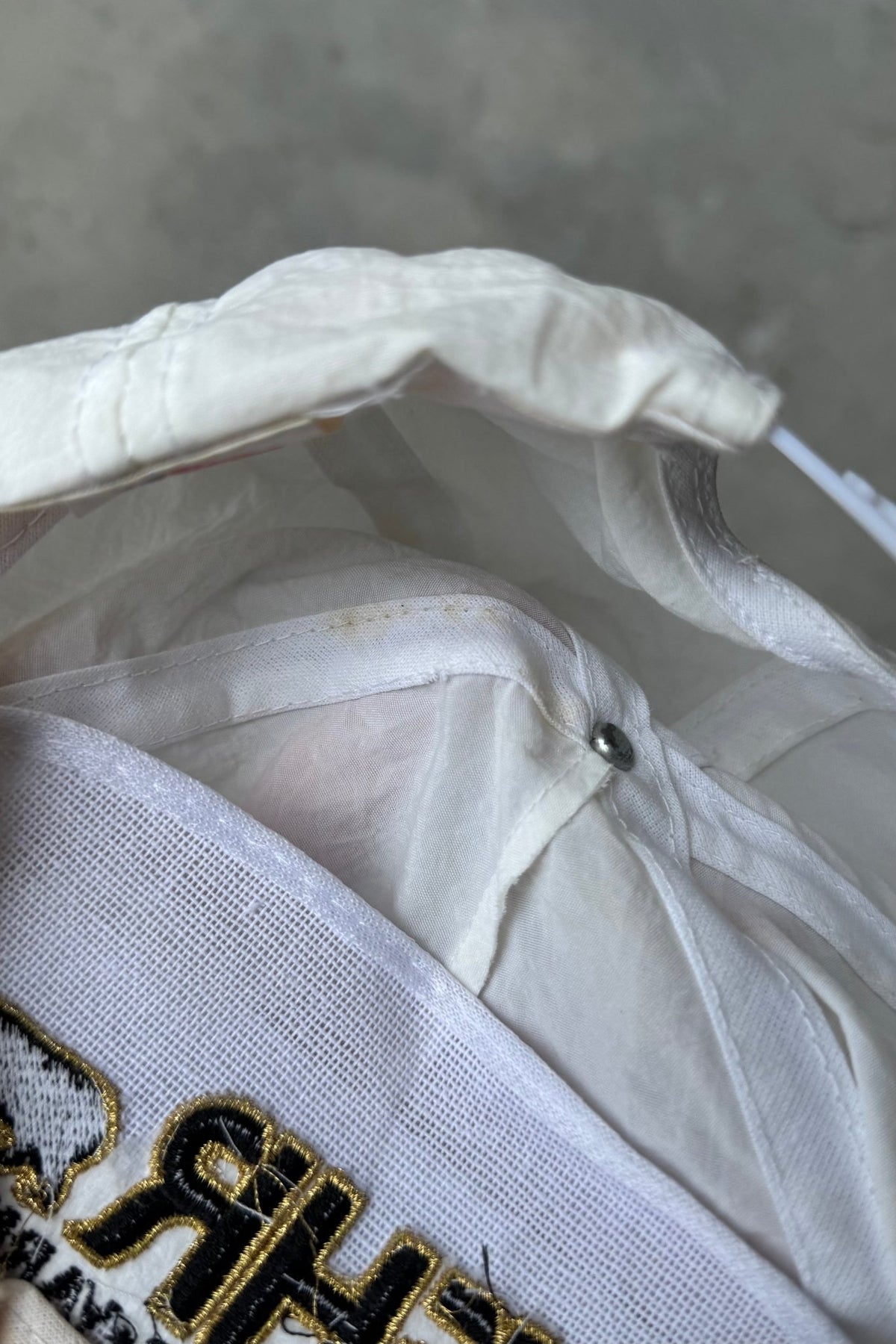 BEHR White Embroidered Hat — 1990s - Retrospective Store