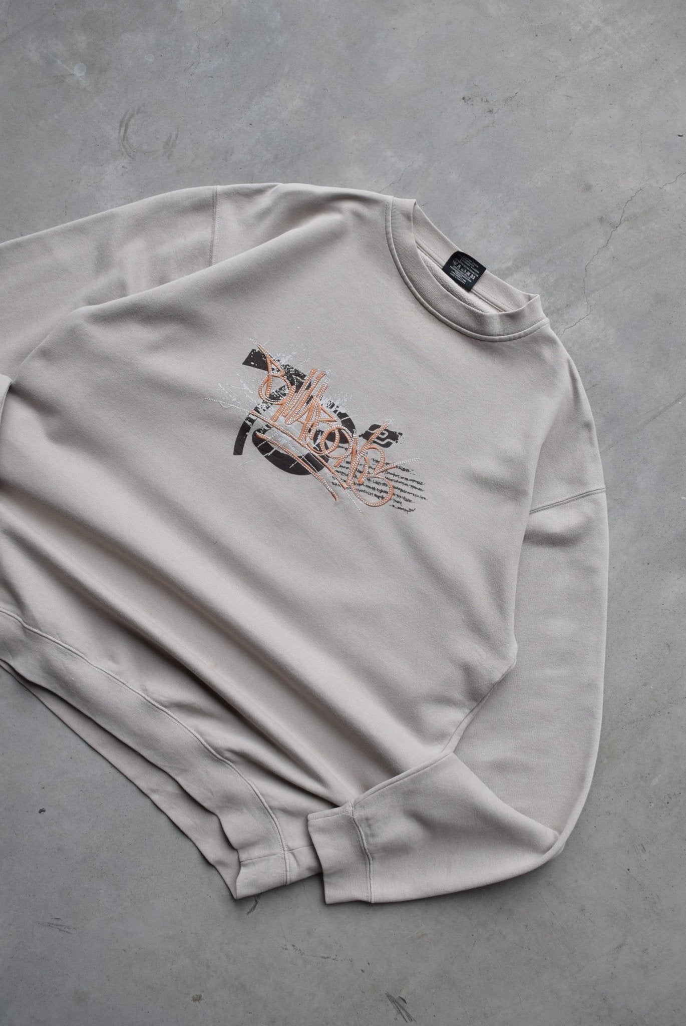 Billabong Cream Embroidered Spellout Crewneck — 1990s (L) - Retrospective Store