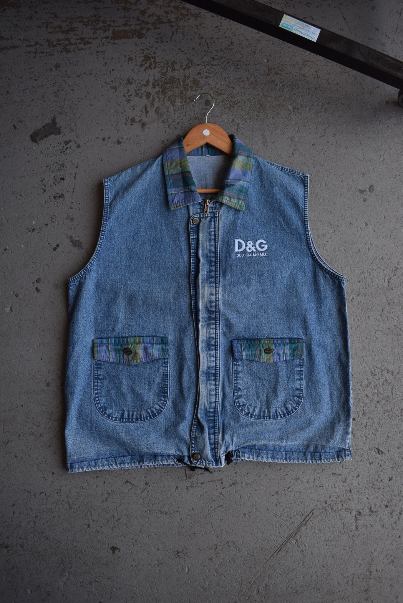 *Bootleg* Vintage Dolce & Gabbana Embroidered Denim Vest (L) - Retrospective Store