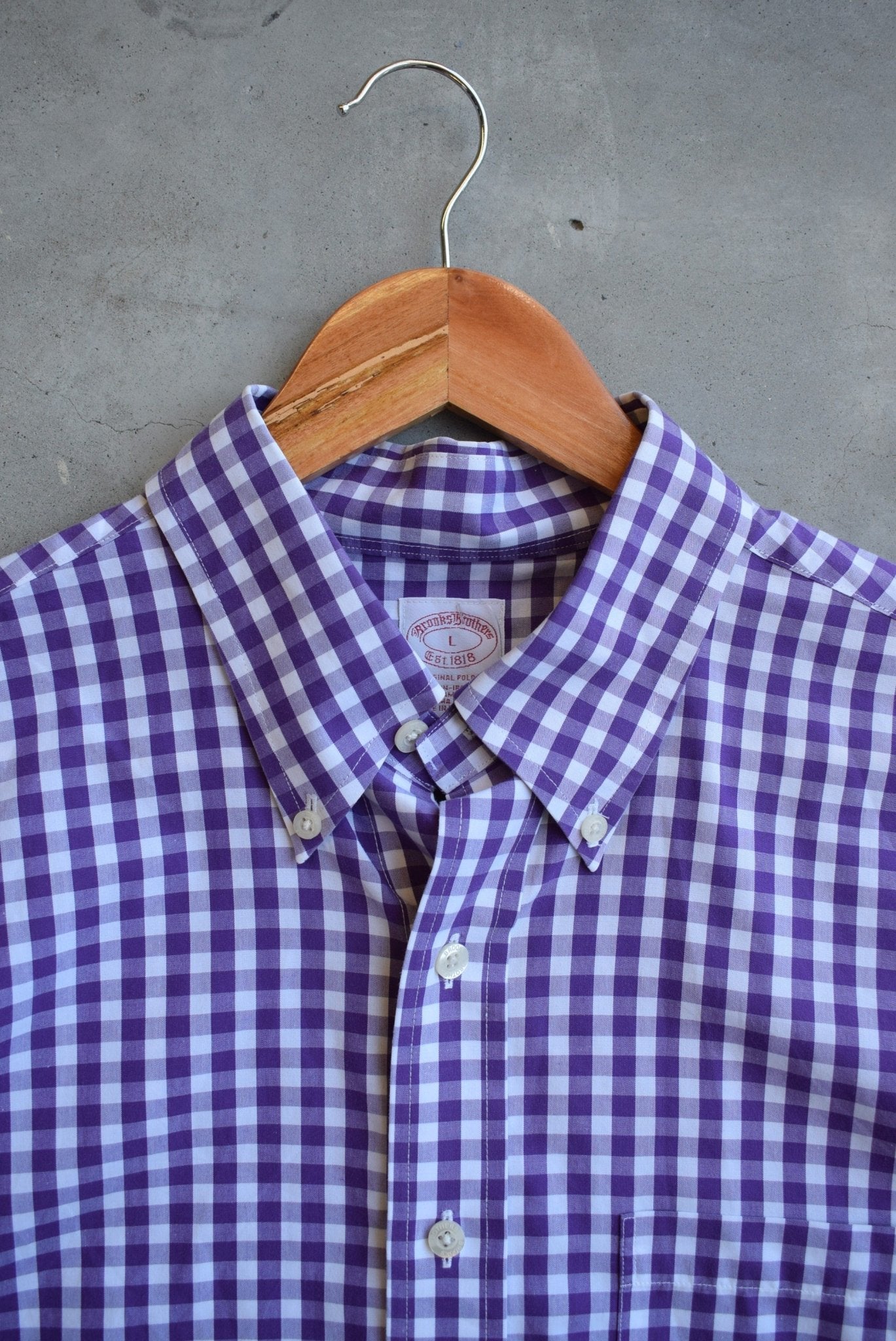 Brooks Brothers Purple Cropped Button Up — 2000s (L) - Retrospective Store